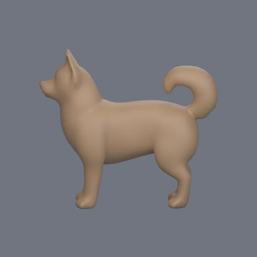 Dog Basemesh 10, 3D model preview 3