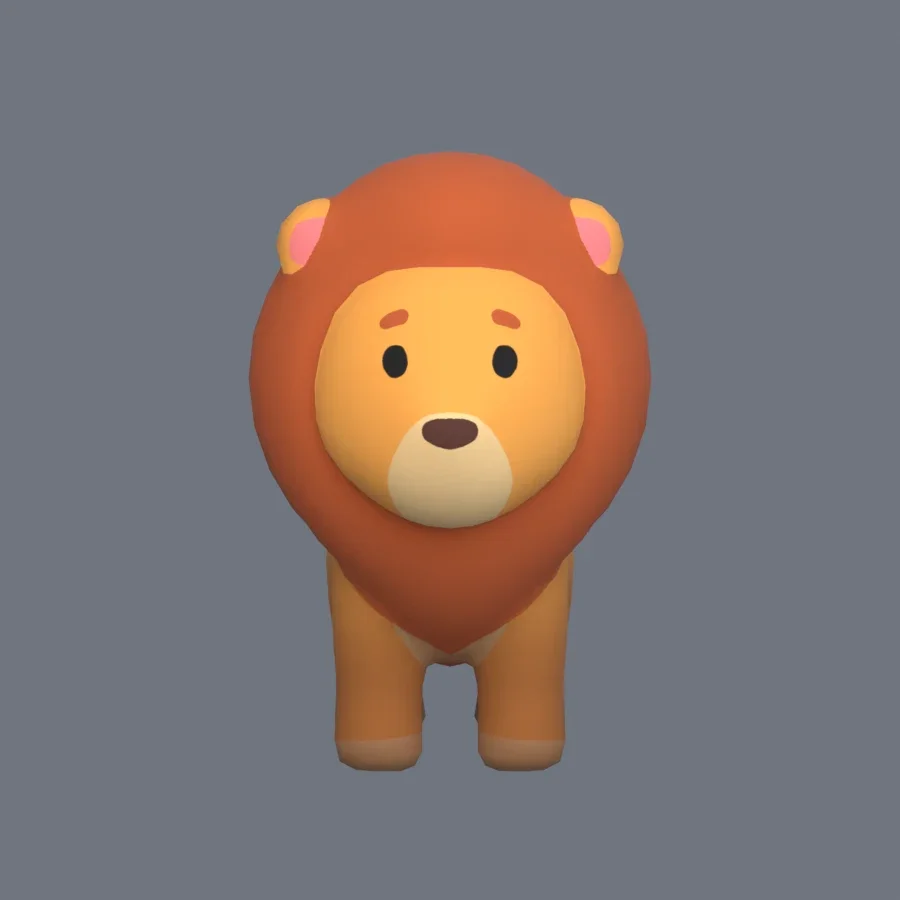 Stylized Animal Lion, 3D model preview 1