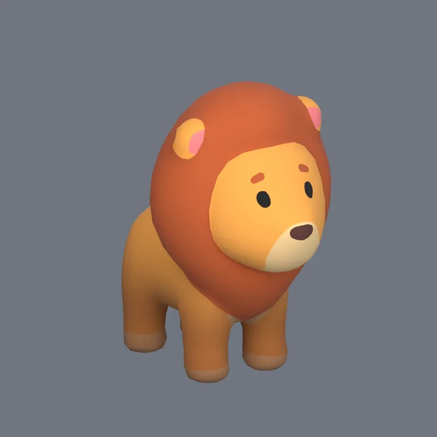 Stylized Animal Lion, 3D model preview 2