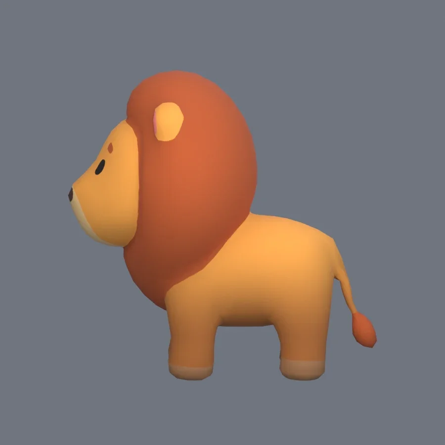 Stylized Animal Lion, 3D model preview 3