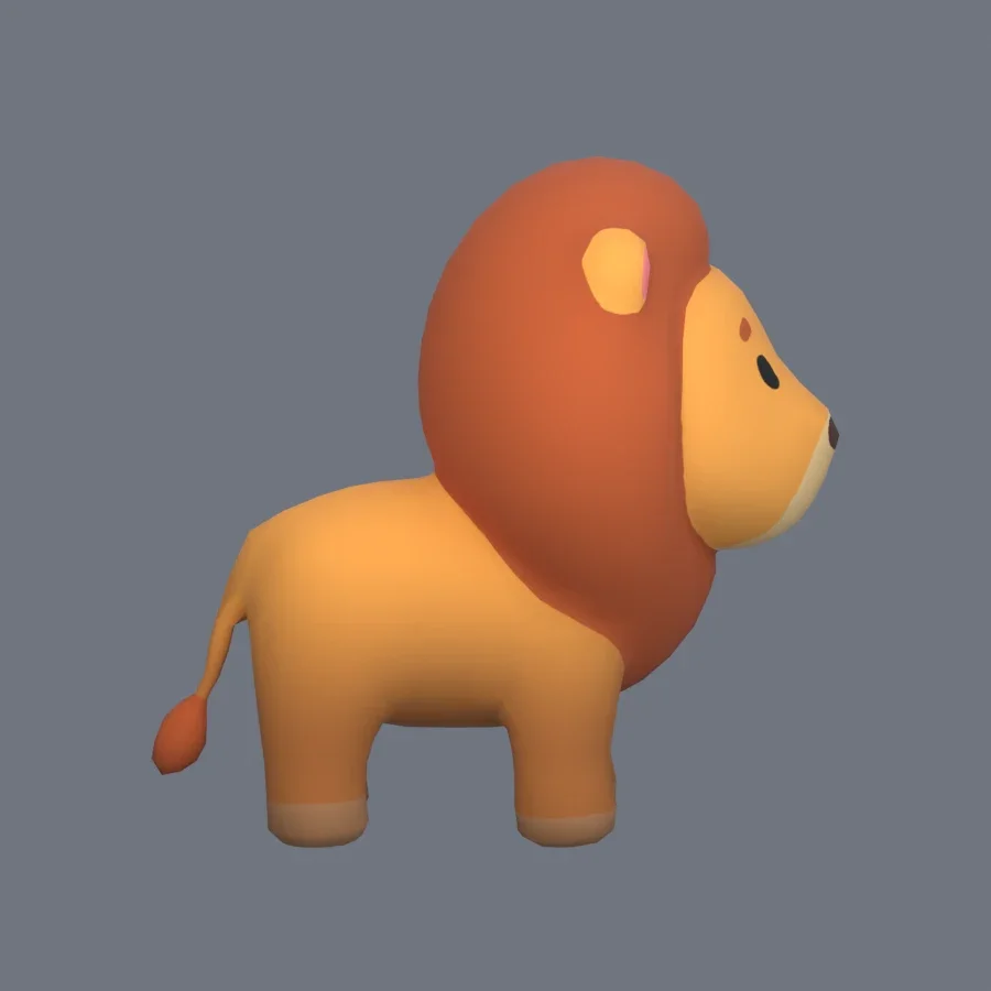 Stylized Animal Lion, 3D model preview 5