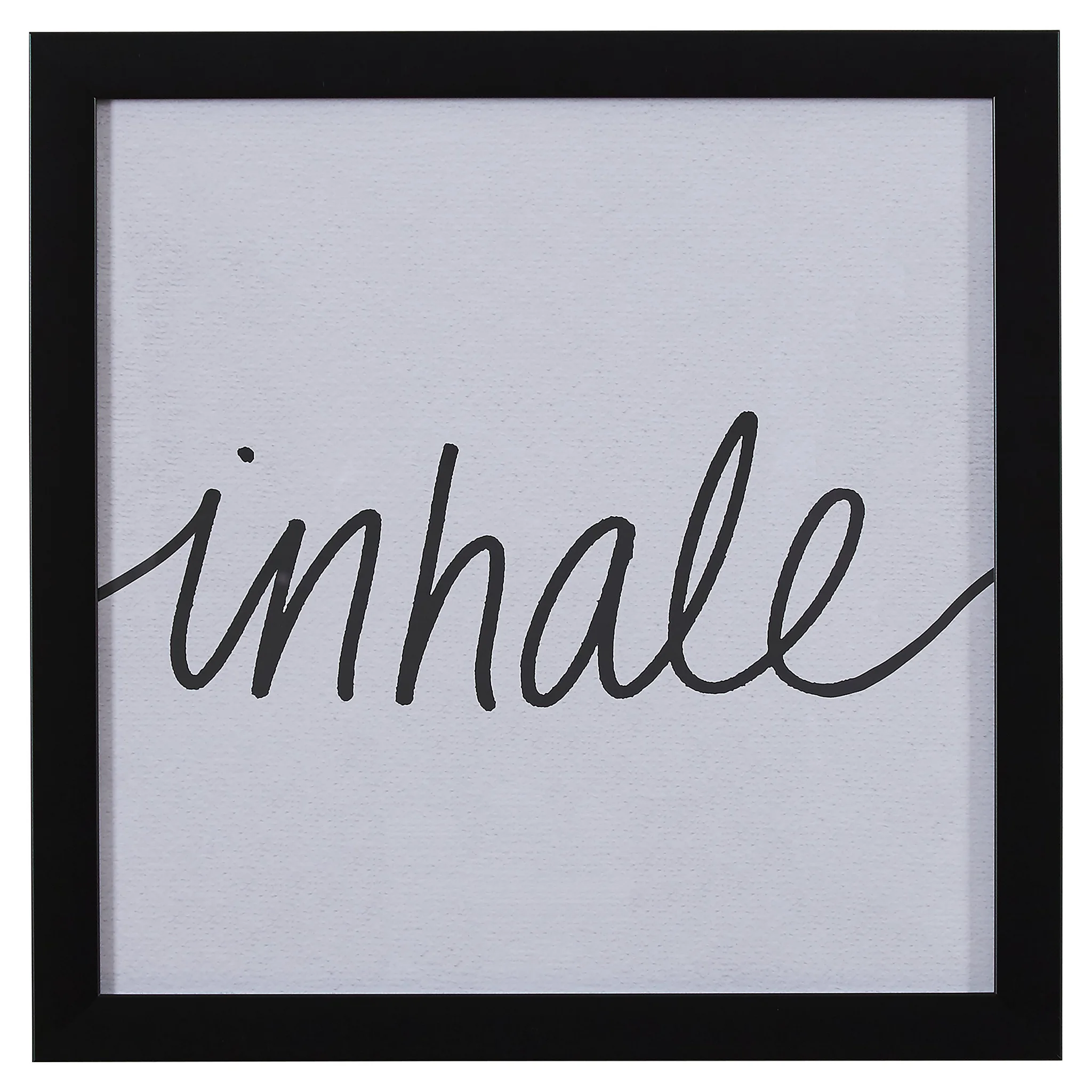 Inhale Motivational Word Art Wall Frame – Black & White Modern Print