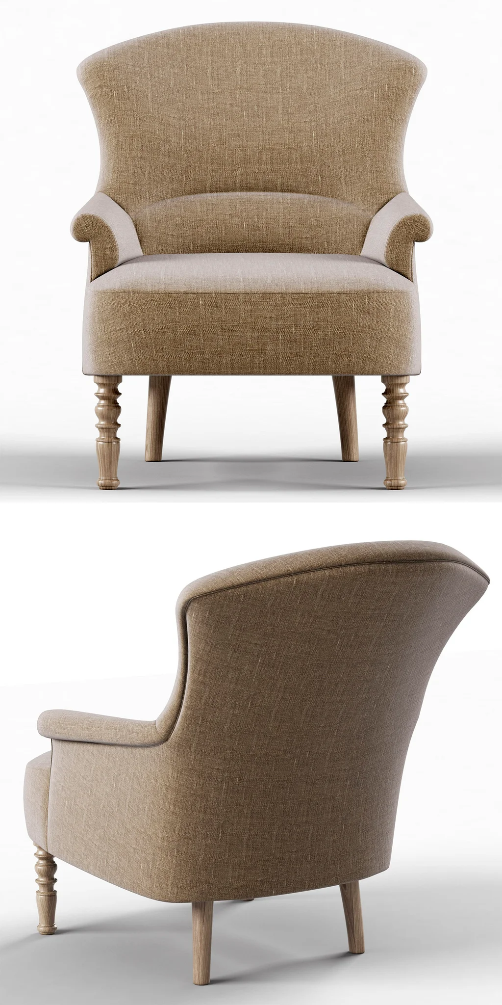 Restoration Hardware Josephine Chair — 3D model preview 7