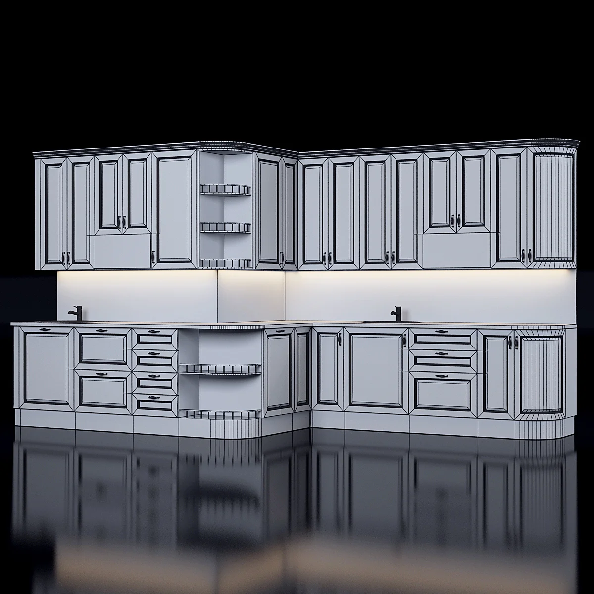 Classic Kitchen2 — 3D model preview 4