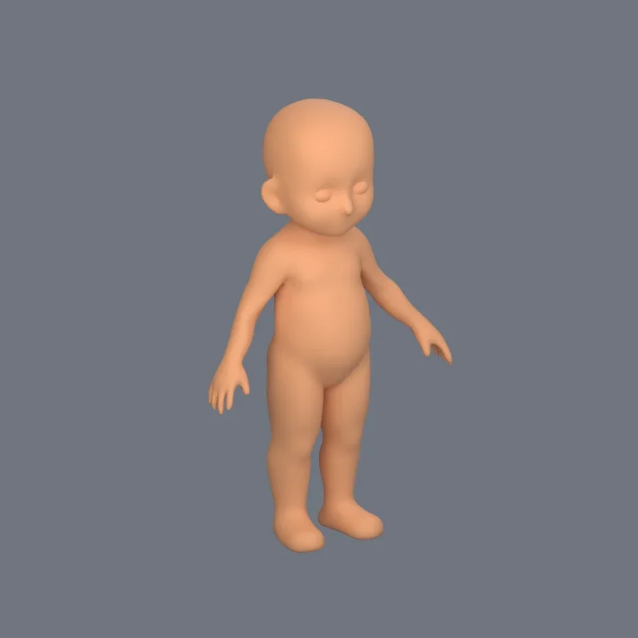 Basemesh Child 2, 3D model preview 2