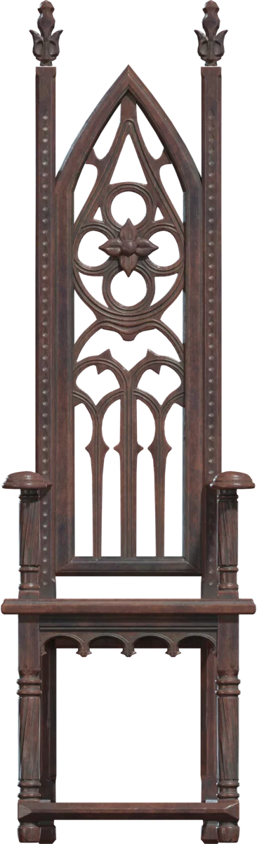 Gothic Cathedral Throne Chair, 3D model preview 2