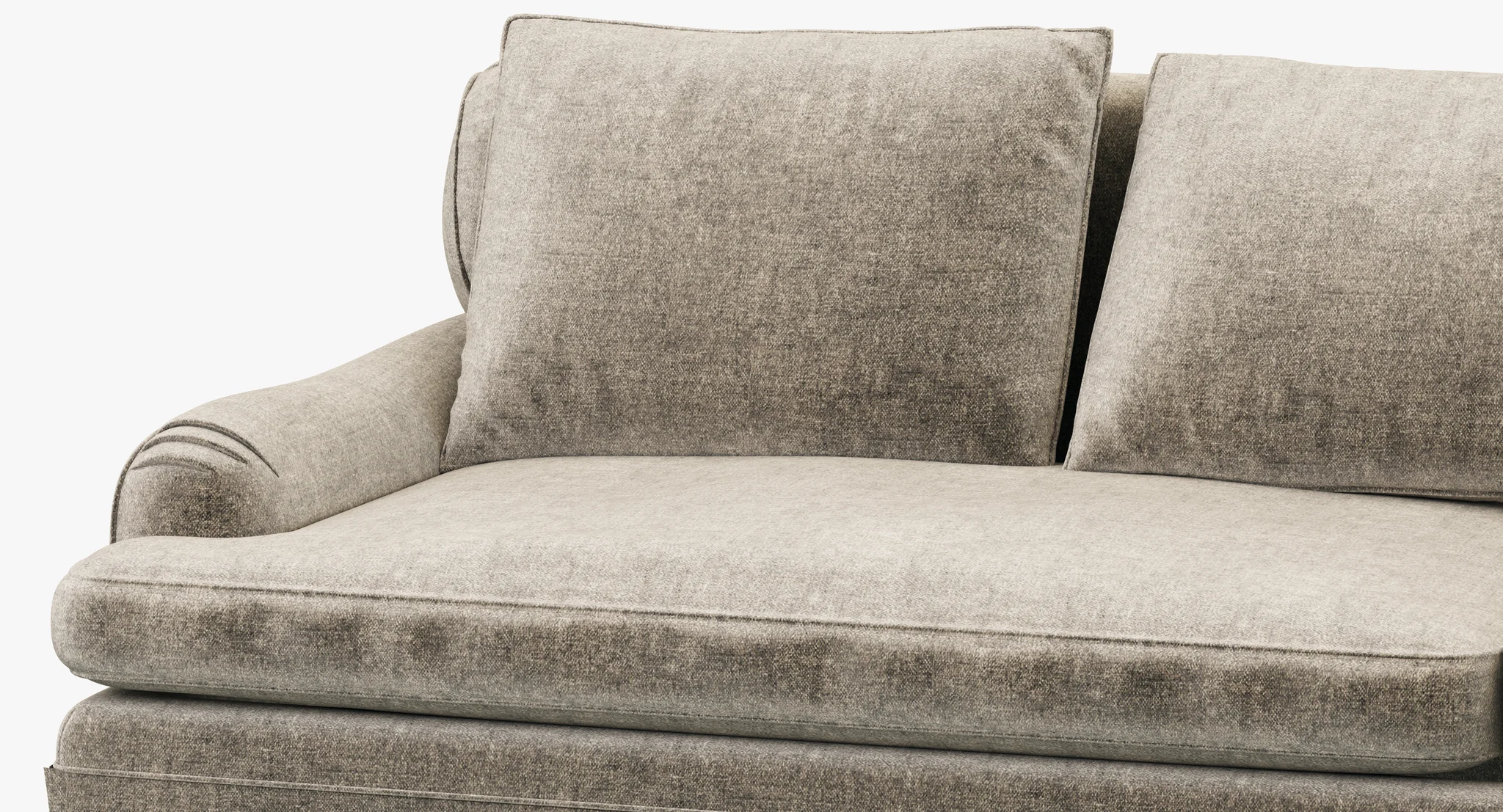 Restoration Hardware Belgian Classic Roll Arm Slipcovered Right Arm L Sectional — 3D model preview 4