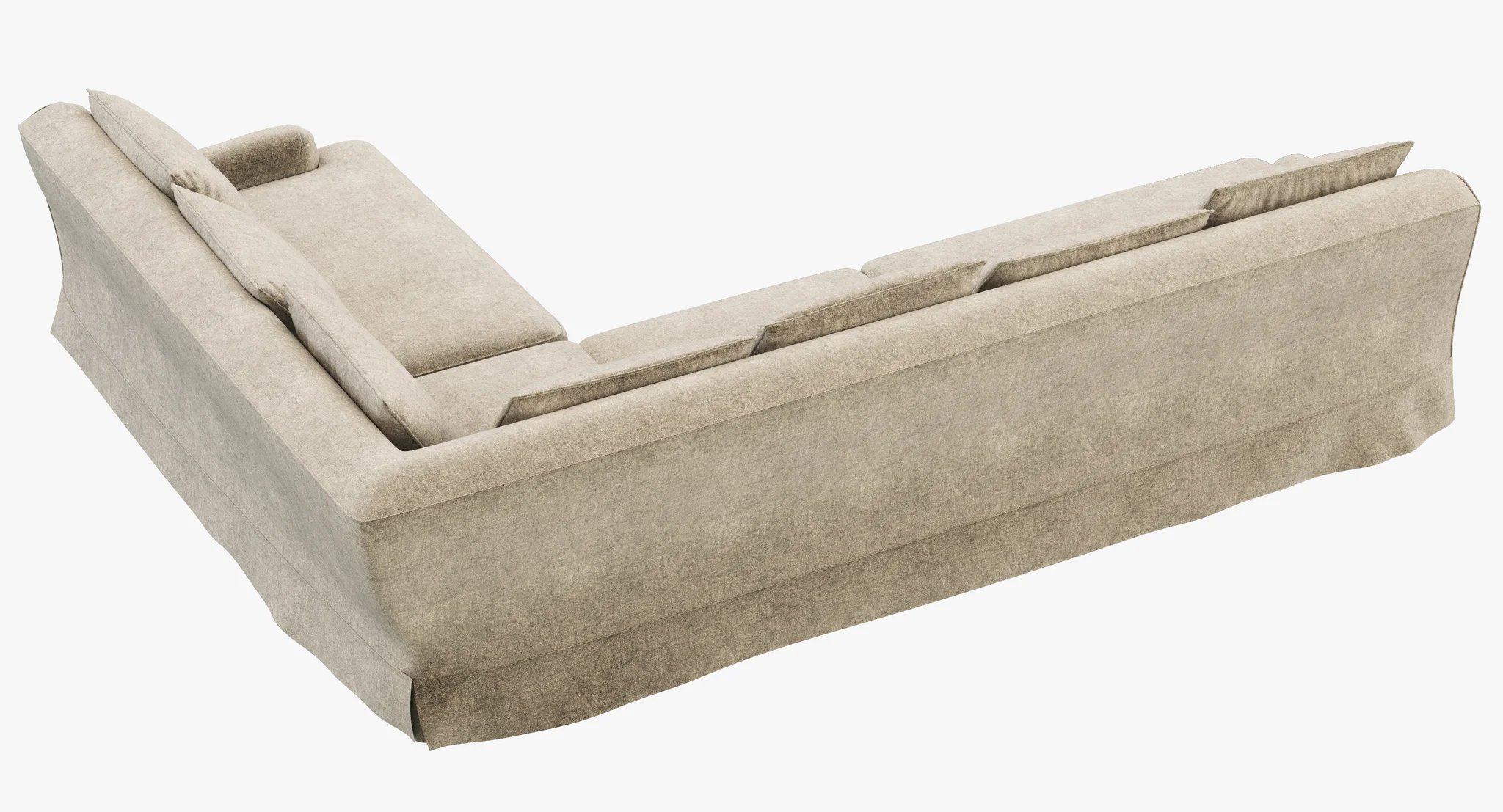 Restoration Hardware Belgian Classic Roll Arm Slipcovered Right Arm L Sectional — 3D model preview 5