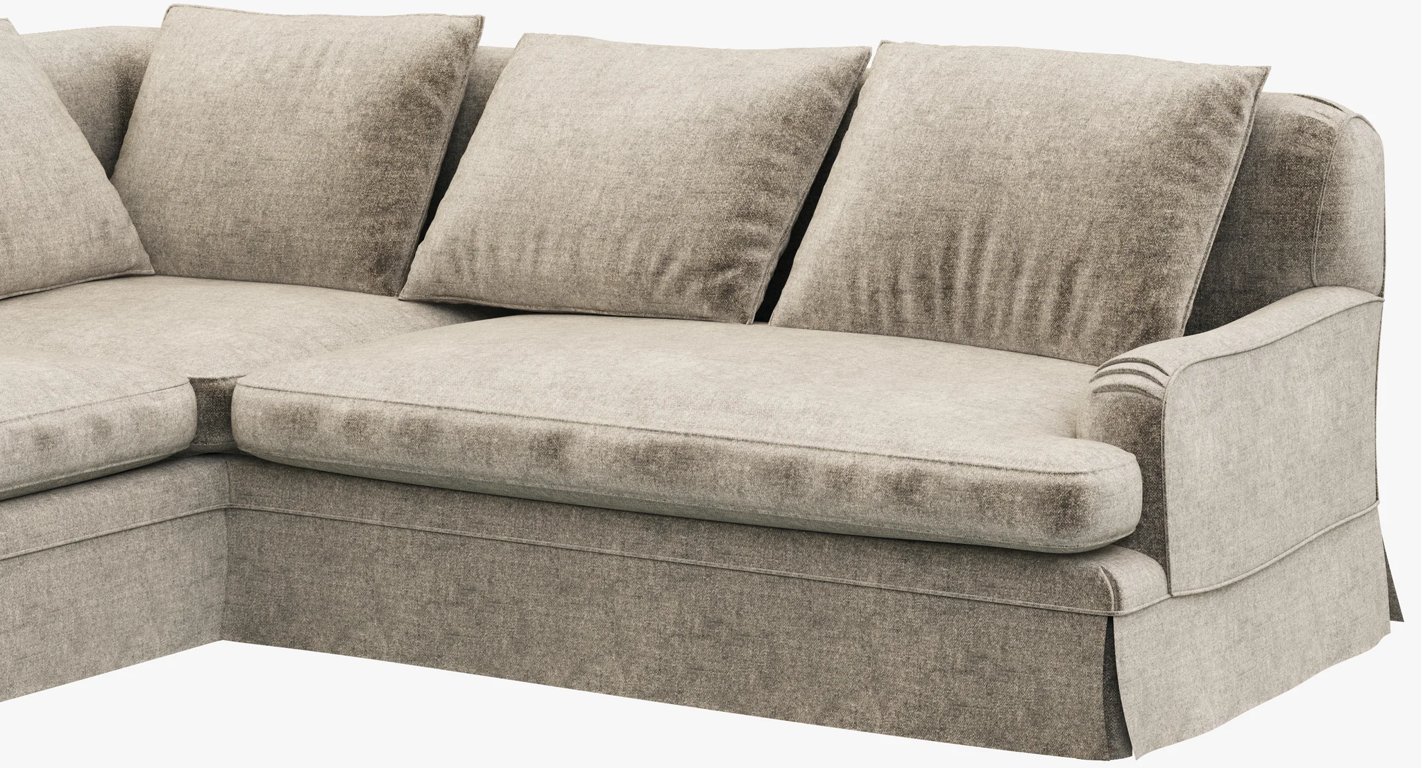 Restoration Hardware Belgian Classic Roll Arm Slipcovered Right Arm L Sectional — 3D model preview 7