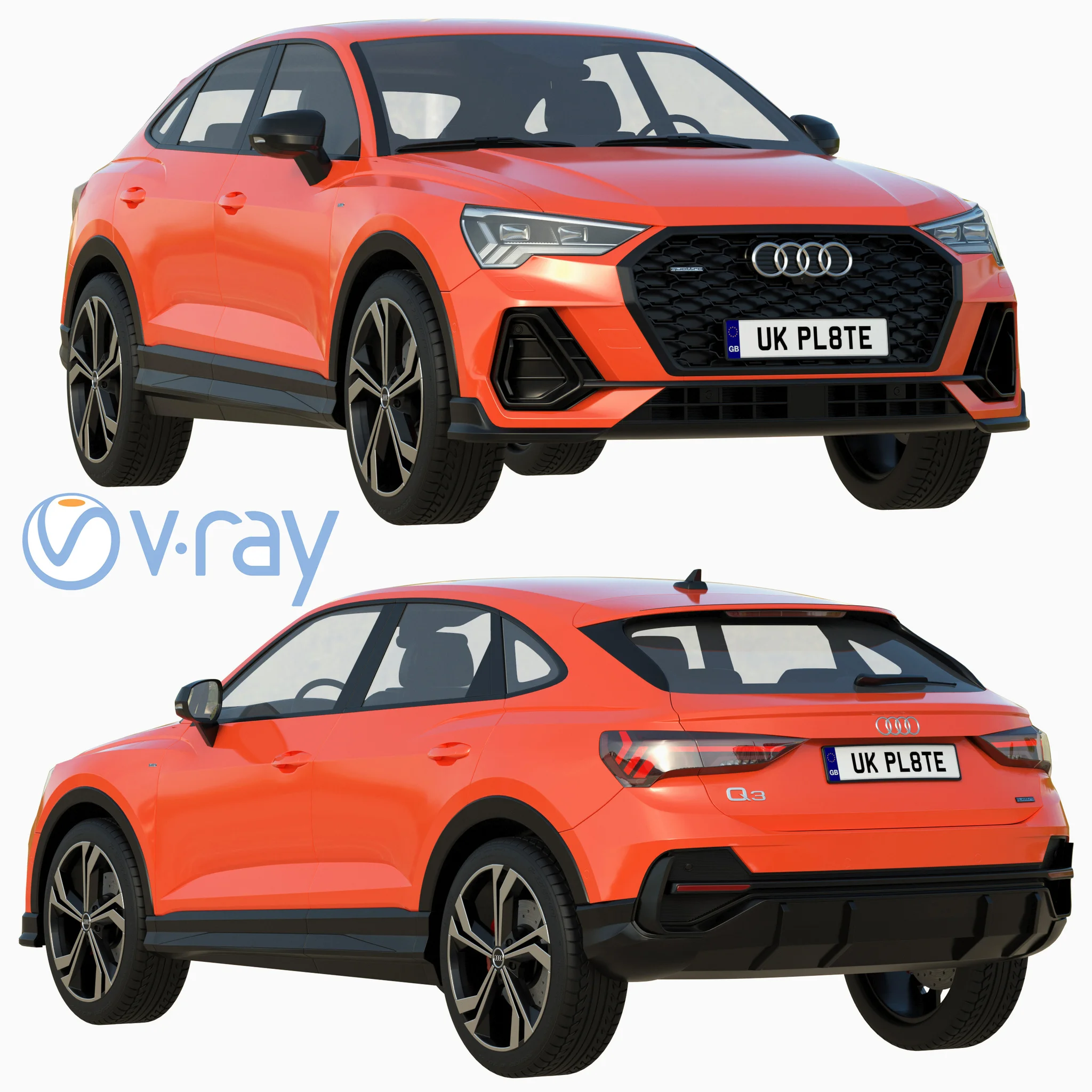 AUDI Q3 SPORTBACK, 3D model preview 45