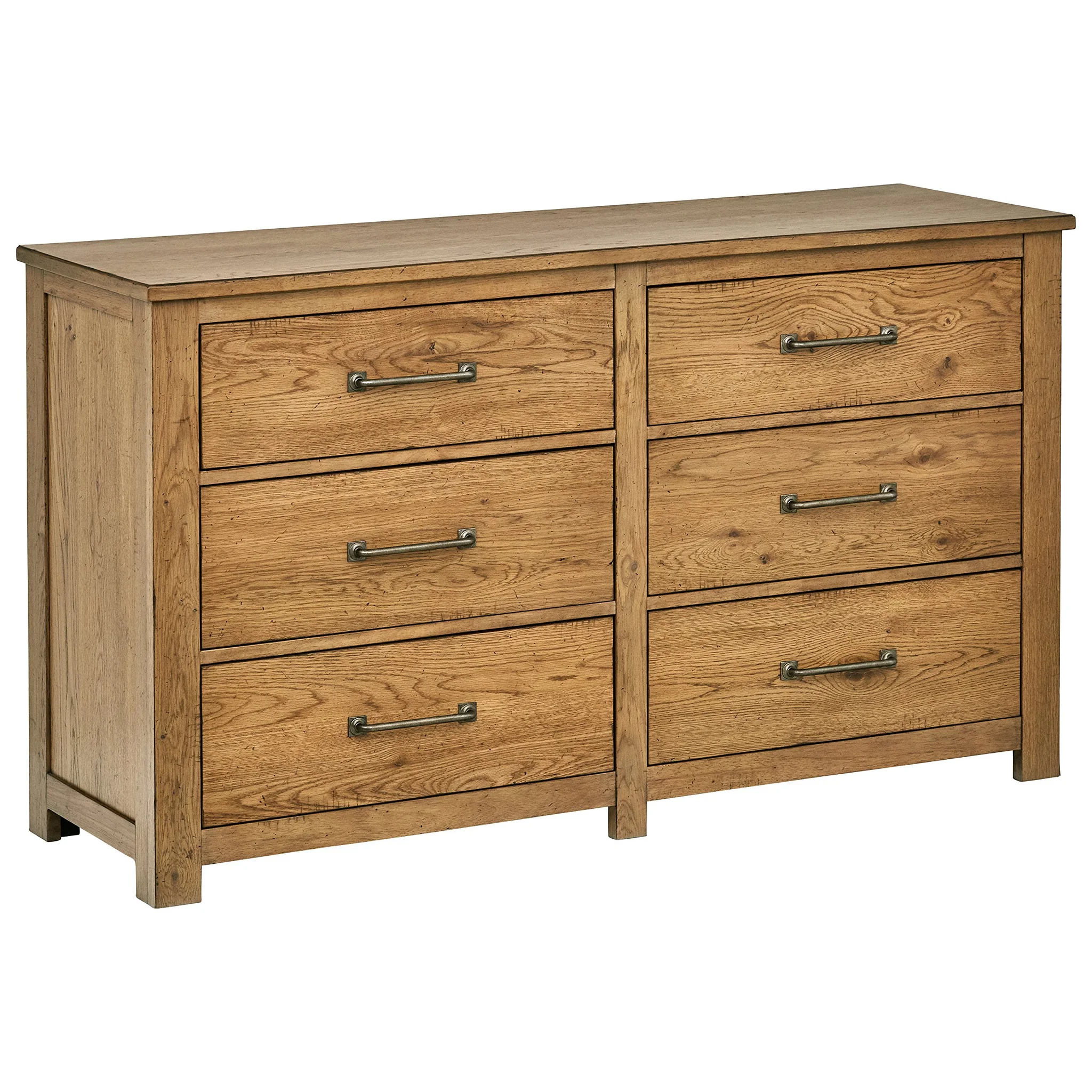 Rustic Farmhouse 6-Drawer Wood Dresser
