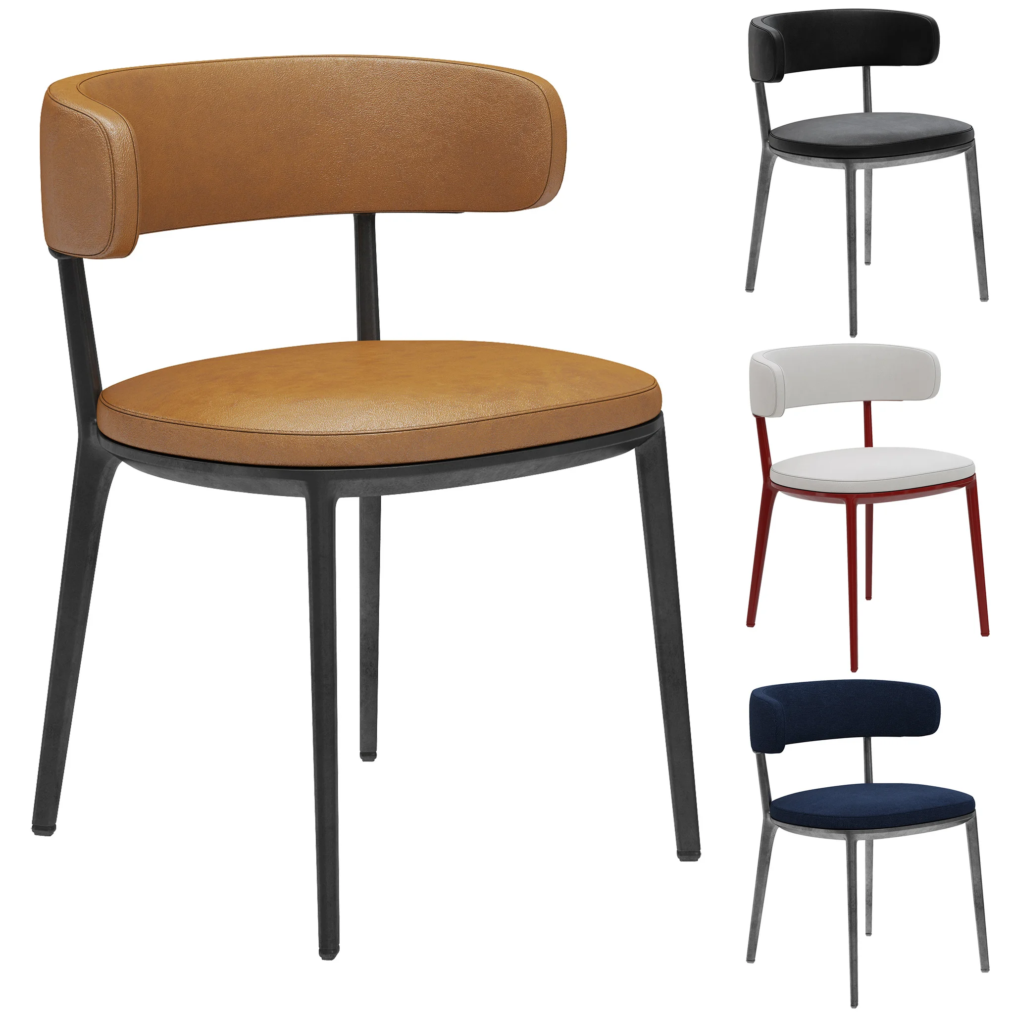 B&B Italia Caratos Maxalto Dining Chair — 3D model preview 5