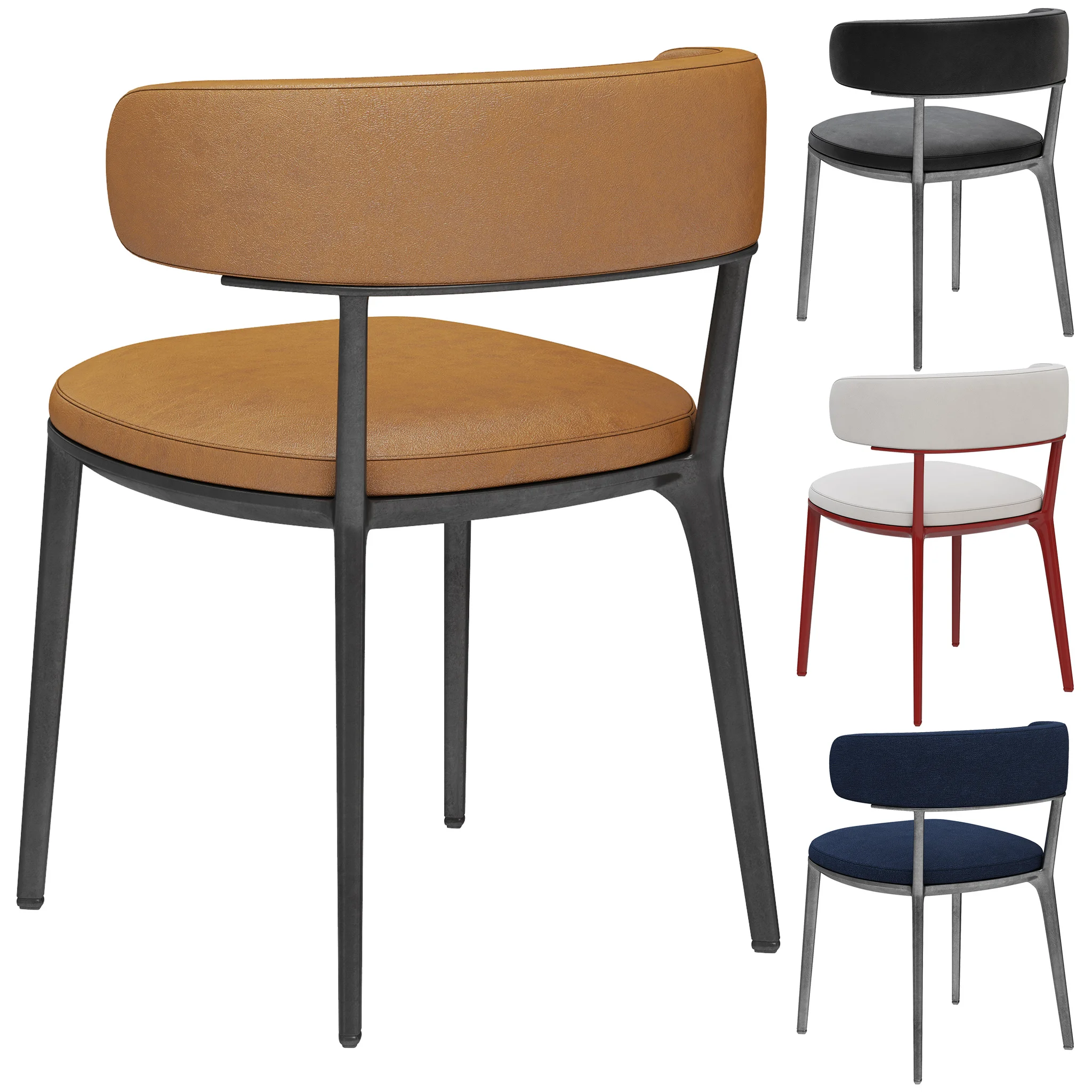 B&B Italia Caratos Maxalto Dining Chair — 3D model preview 12