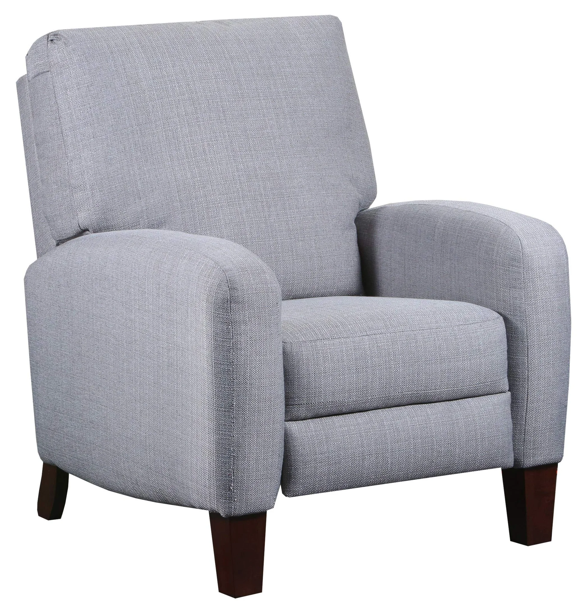 Modern Fabric Recliner Armchair with Wood Legs – Fog Grey