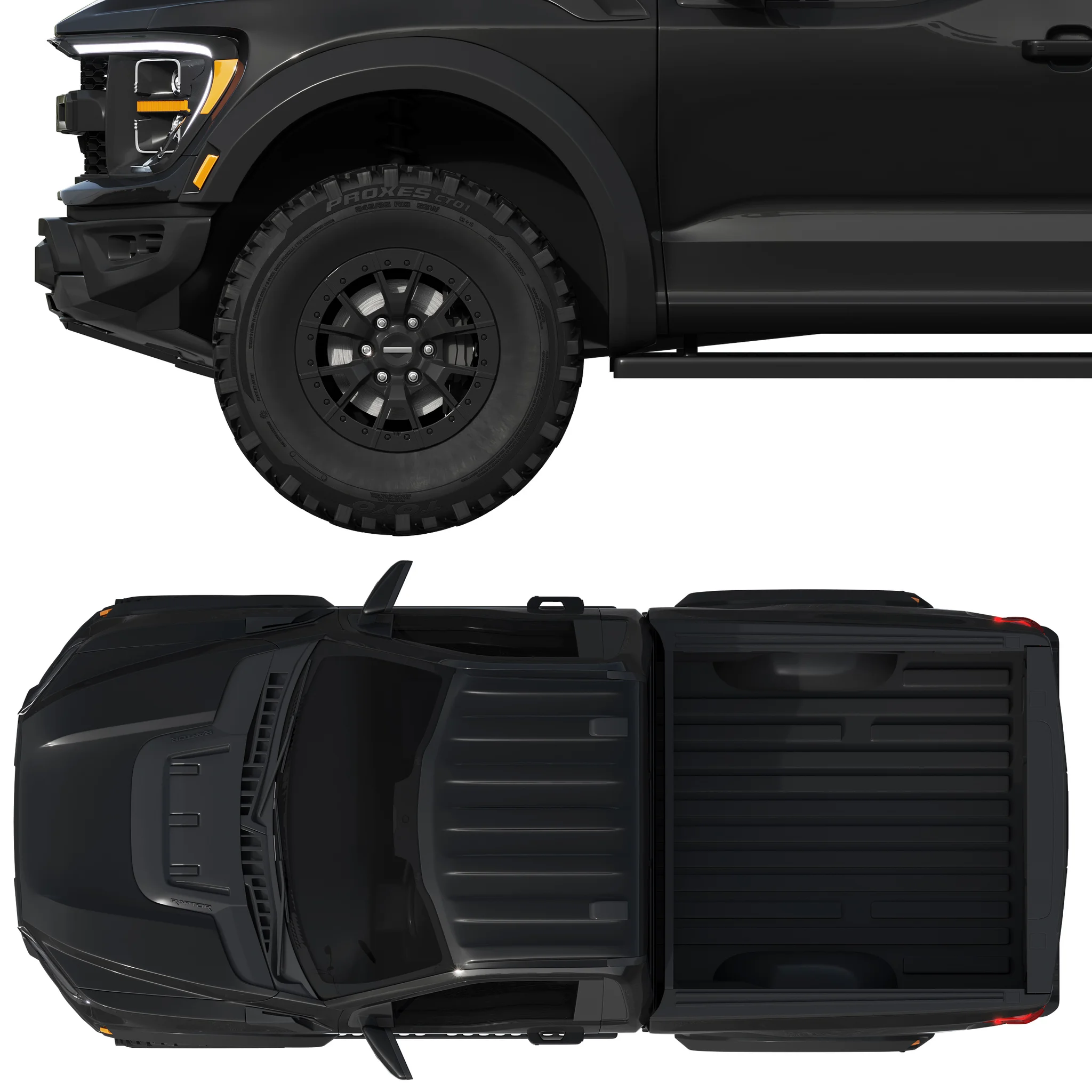 Ford F150 Raptor Regular Cab 2022, 3D model preview 2