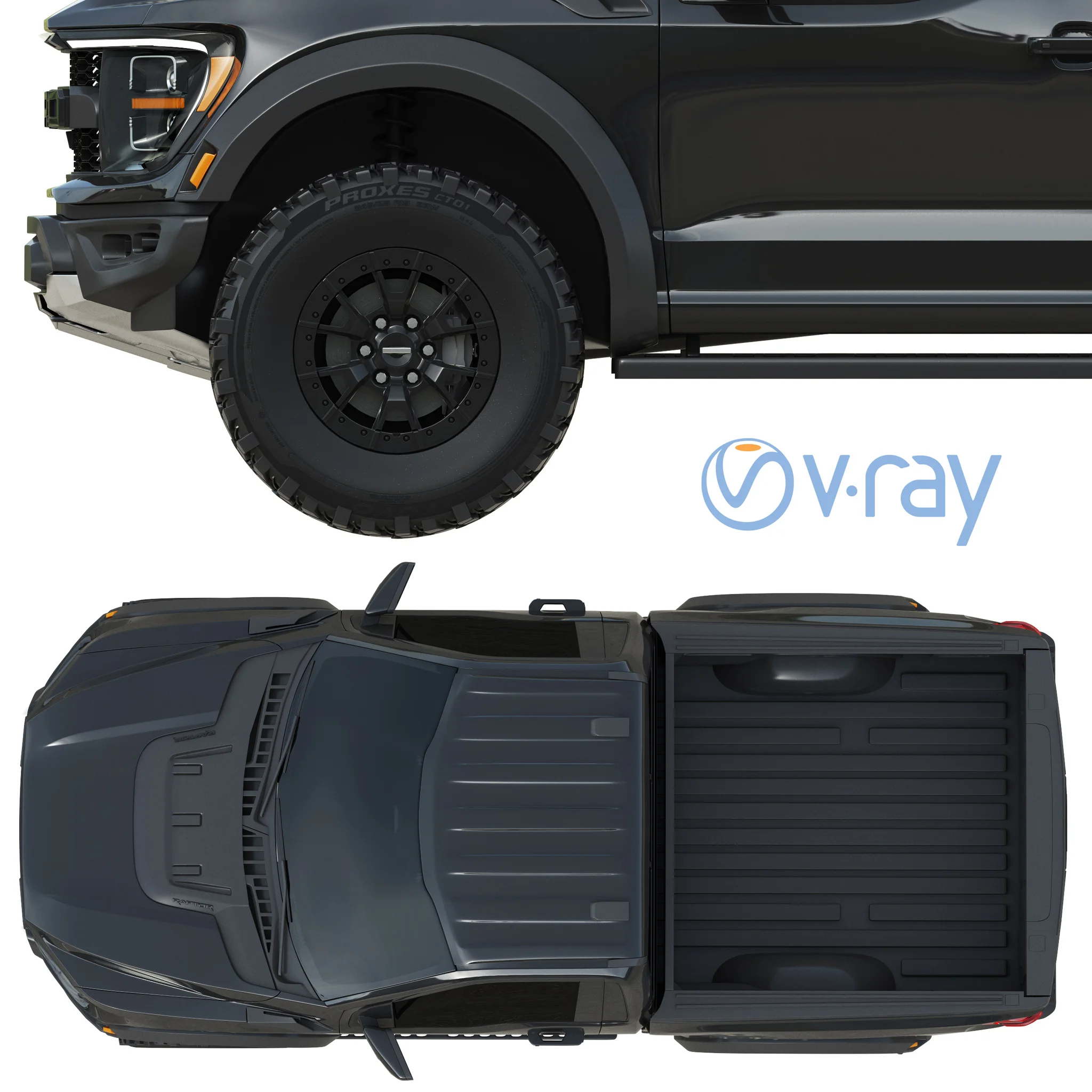Ford F150 Raptor Regular Cab 2022, 3D model preview 4