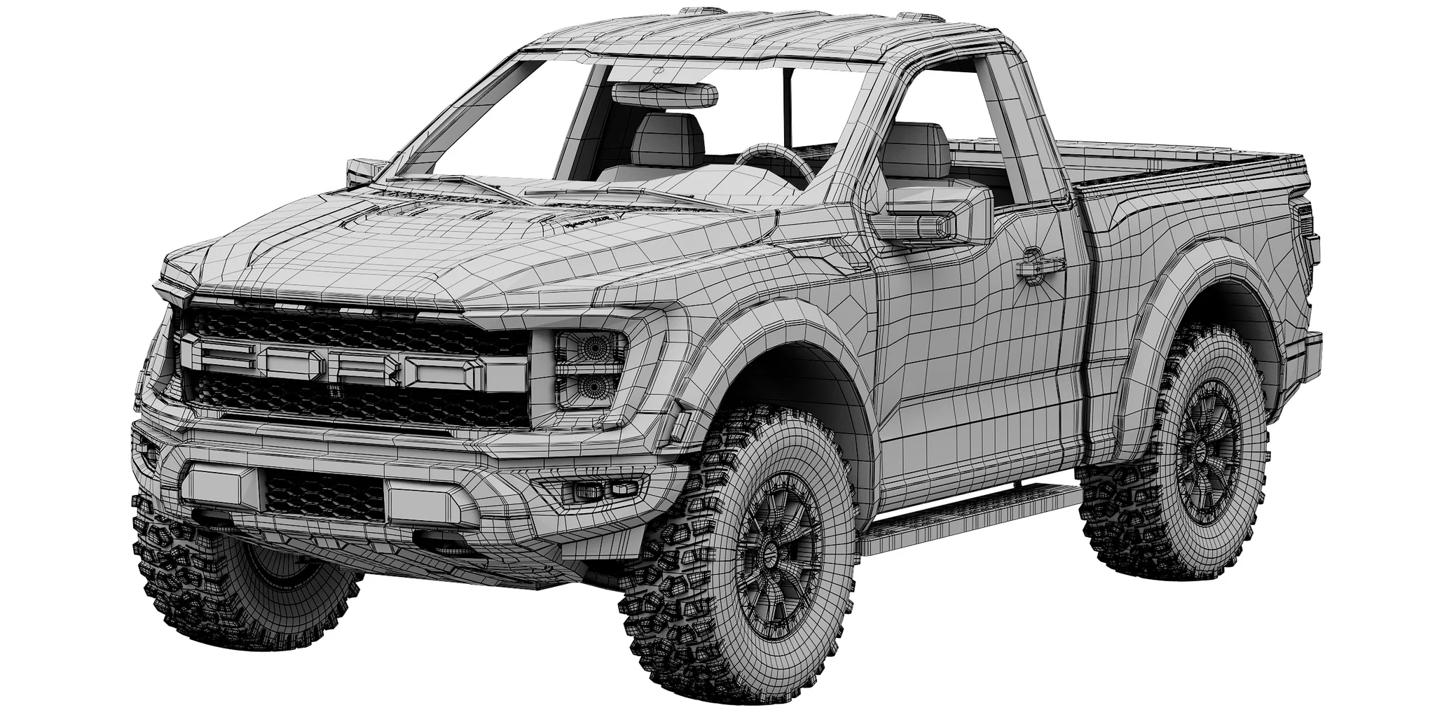 Ford F150 Raptor Regular Cab 2022, 3D model preview 11