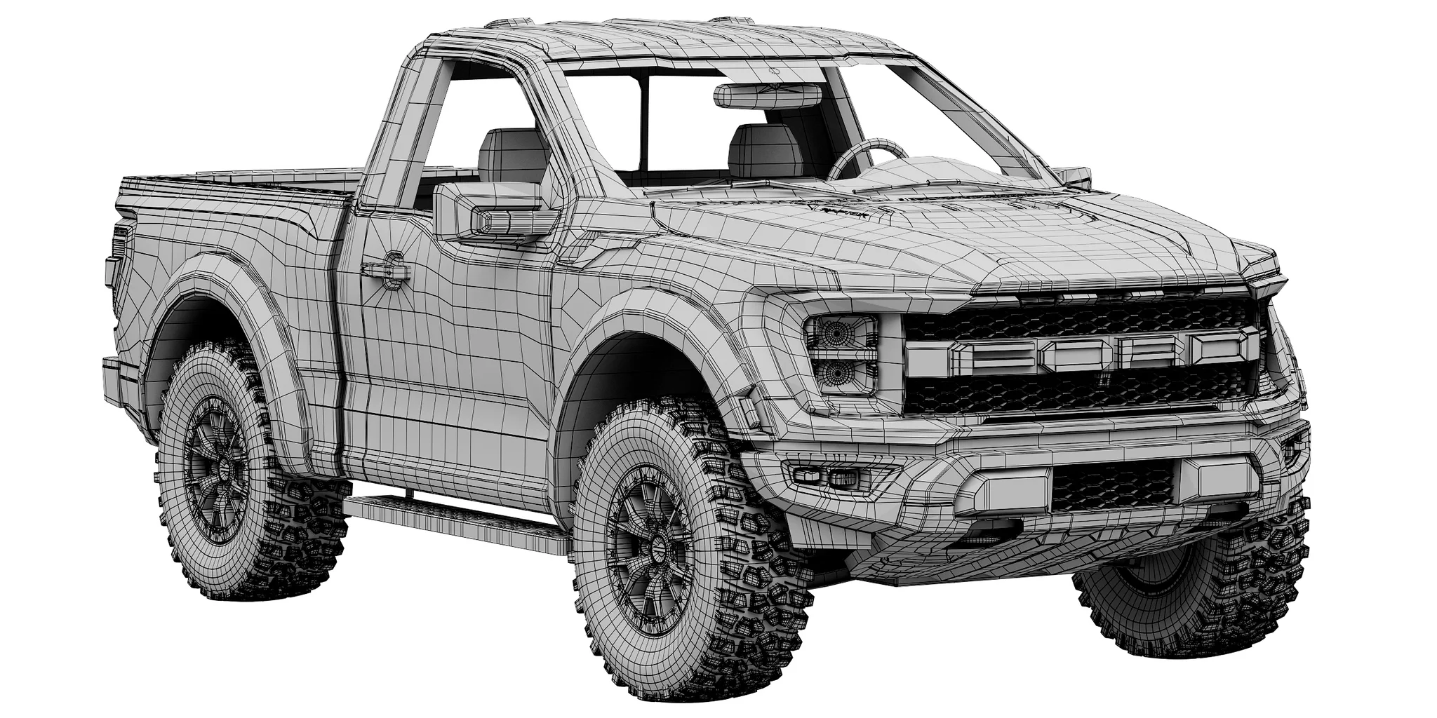 Ford F150 Raptor Regular Cab 2022, 3D model preview 16