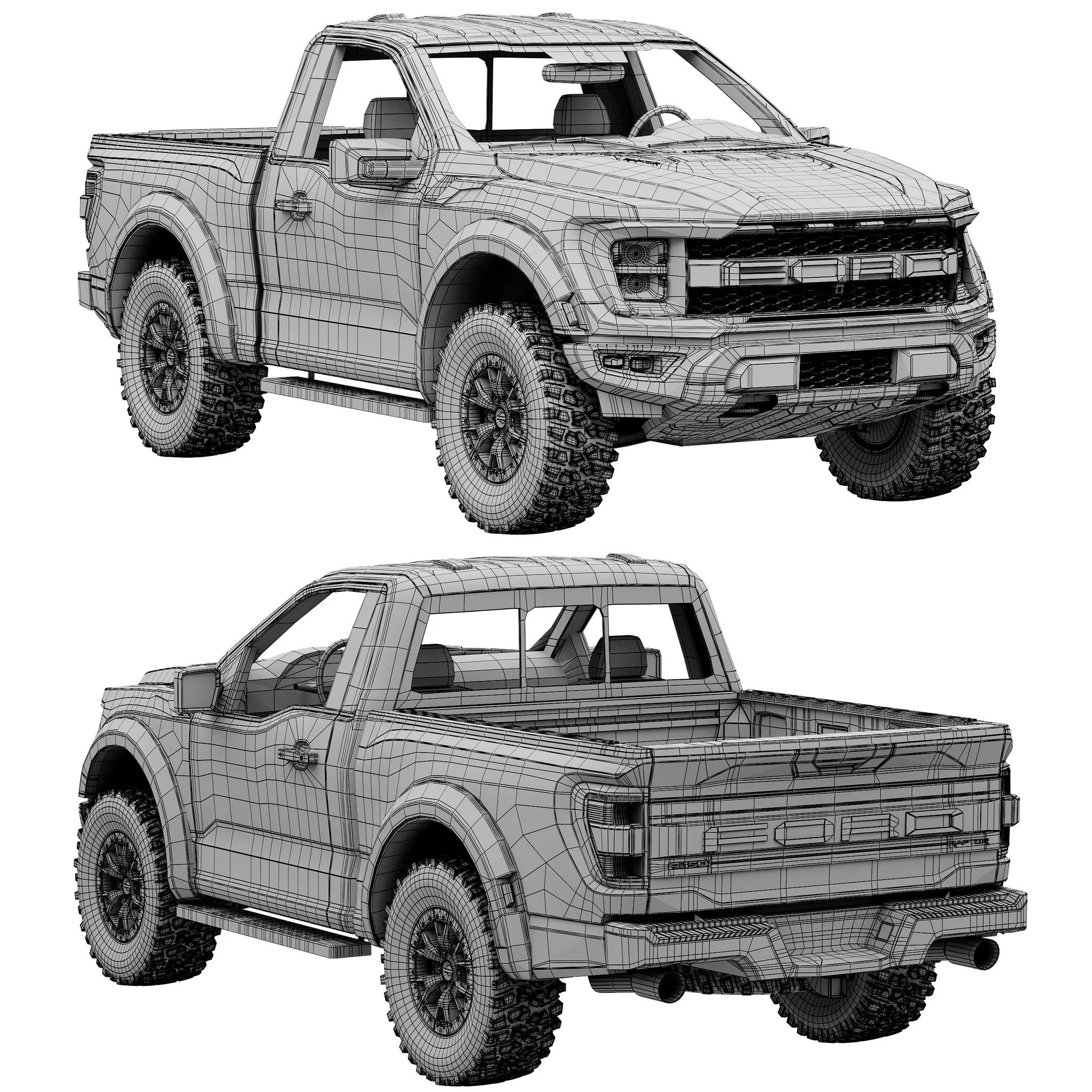 Ford F150 Raptor Regular Cab 2022, 3D model preview 17