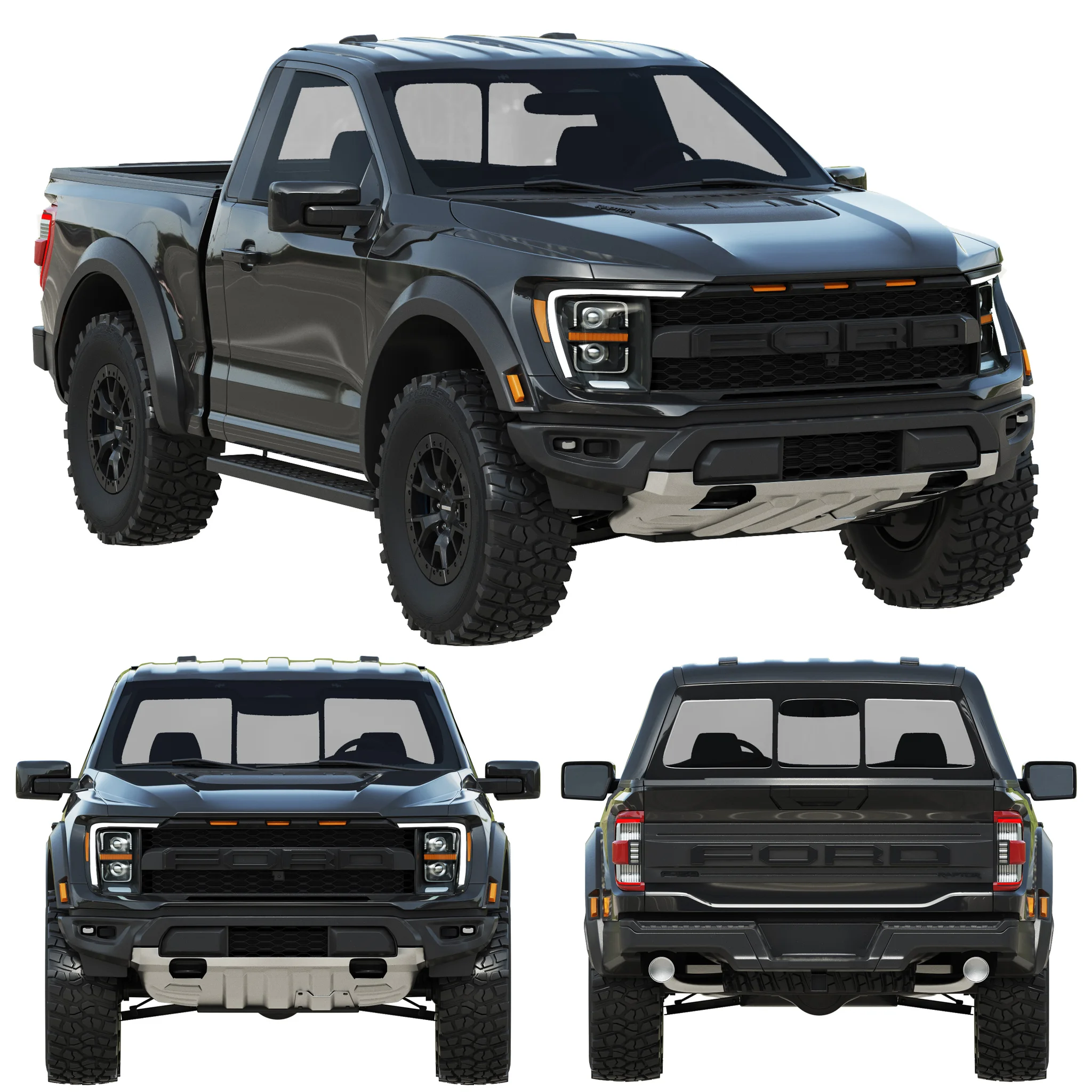 Ford F150 Raptor Regular Cab 2022, 3D model preview 20