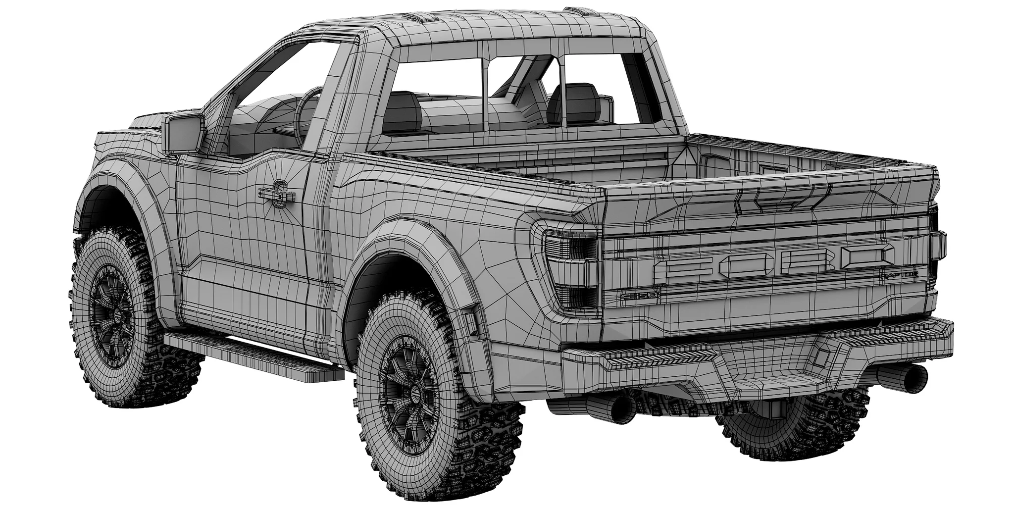 Ford F150 Raptor Regular Cab 2022, 3D model preview 22