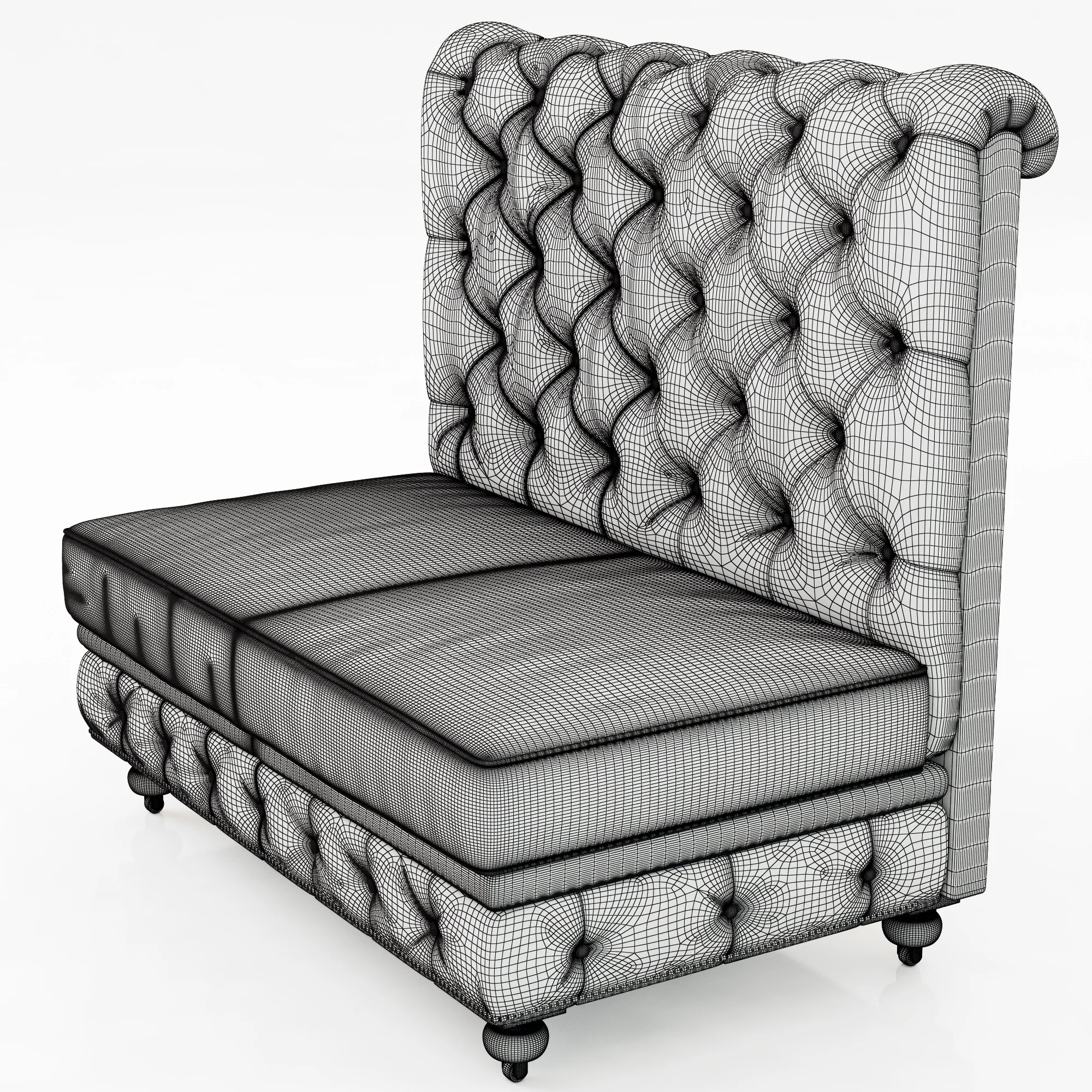 Restoration Hardware Kensington Leather Double Banquette — 3D model preview 1