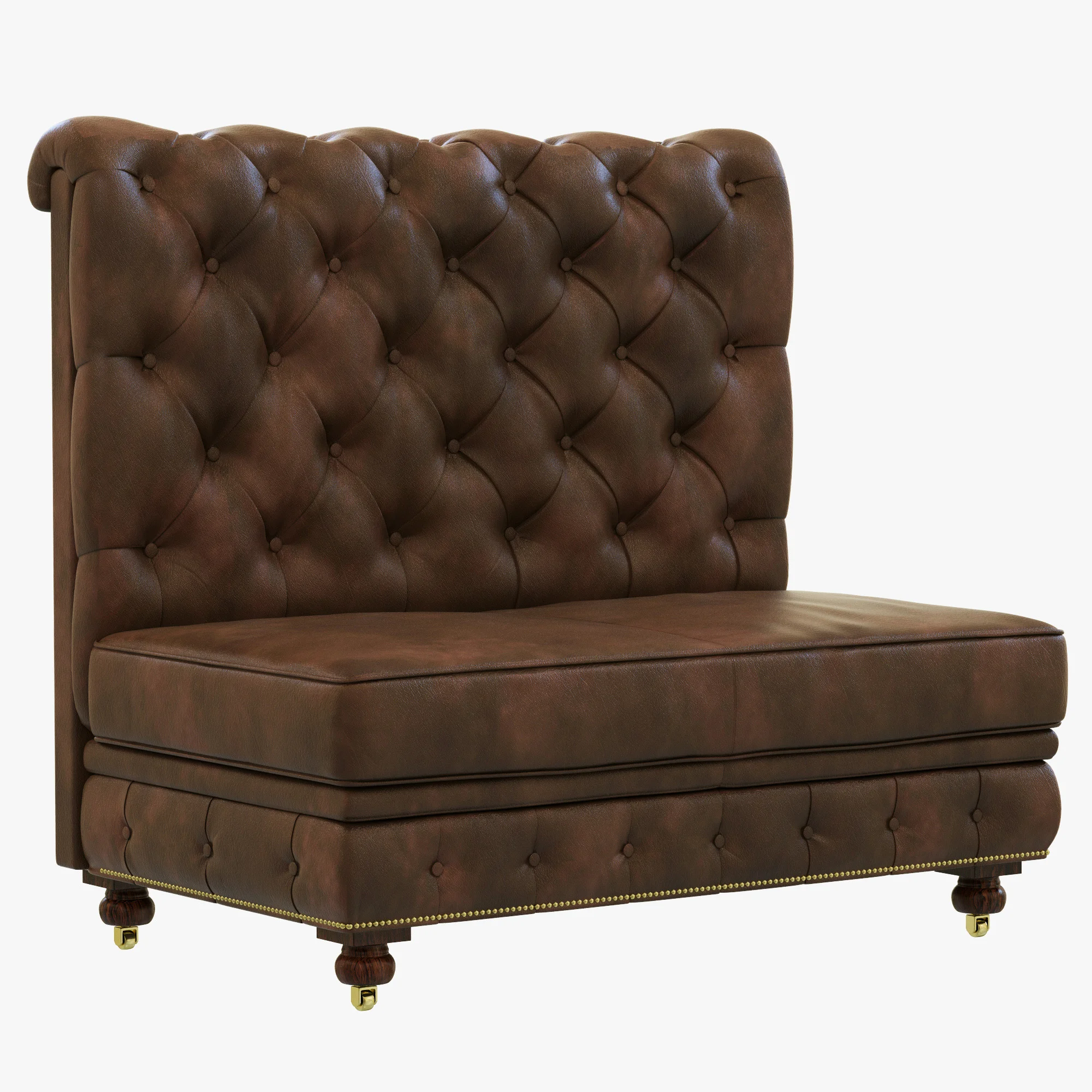 Restoration Hardware Kensington Leather Double Banquette — 3D model preview 3
