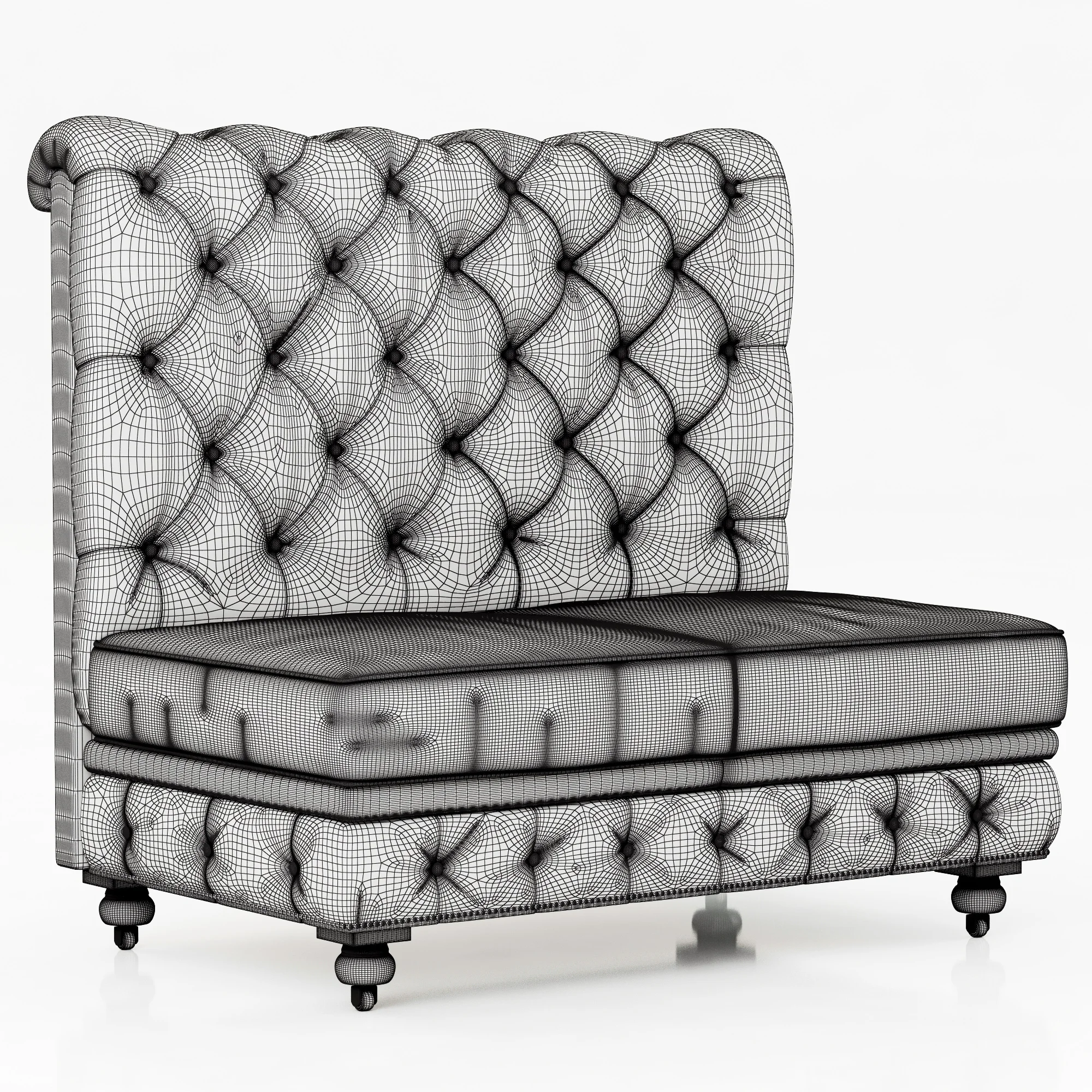Restoration Hardware Kensington Leather Double Banquette — 3D model preview 5