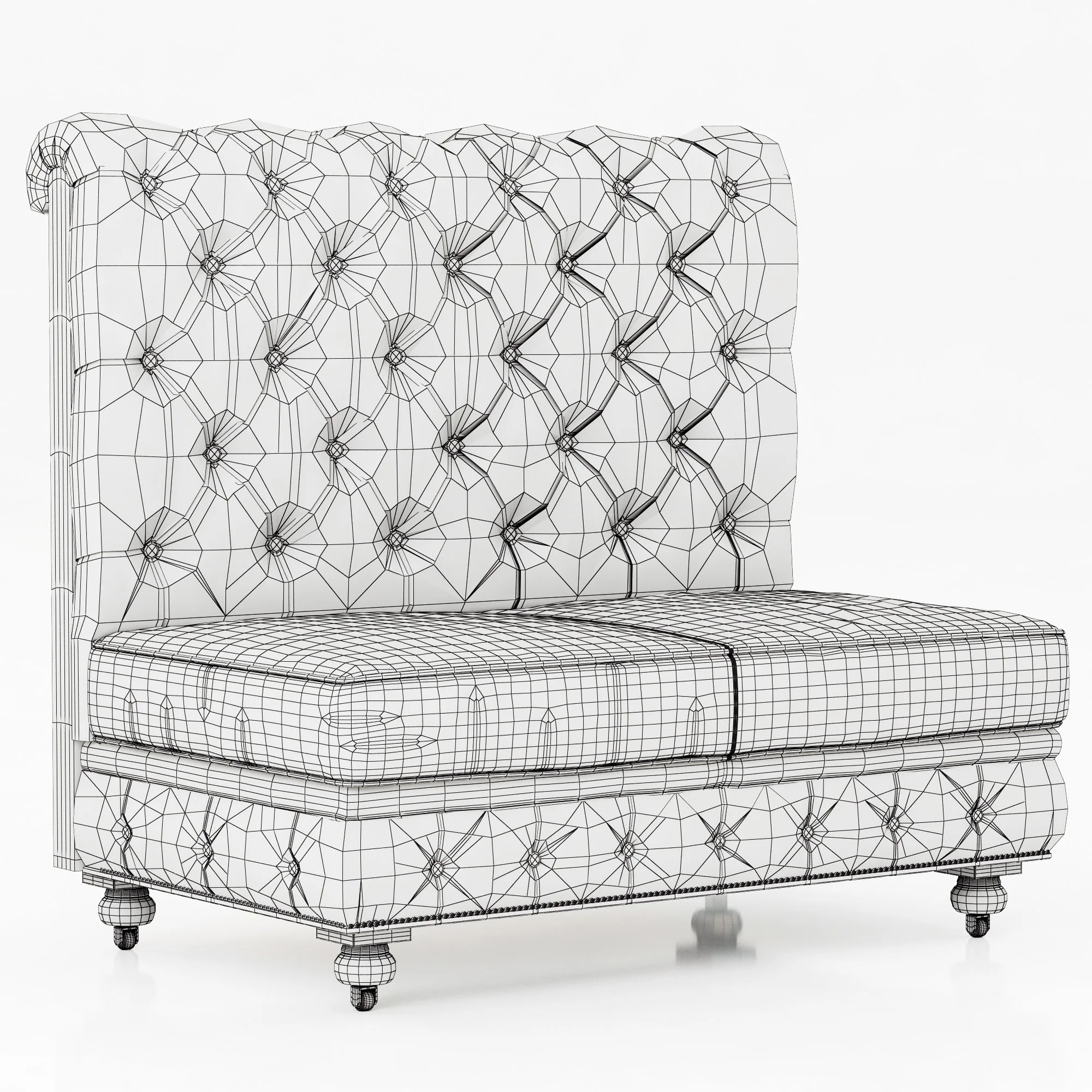 Restoration Hardware Kensington Leather Double Banquette — 3D model preview 6