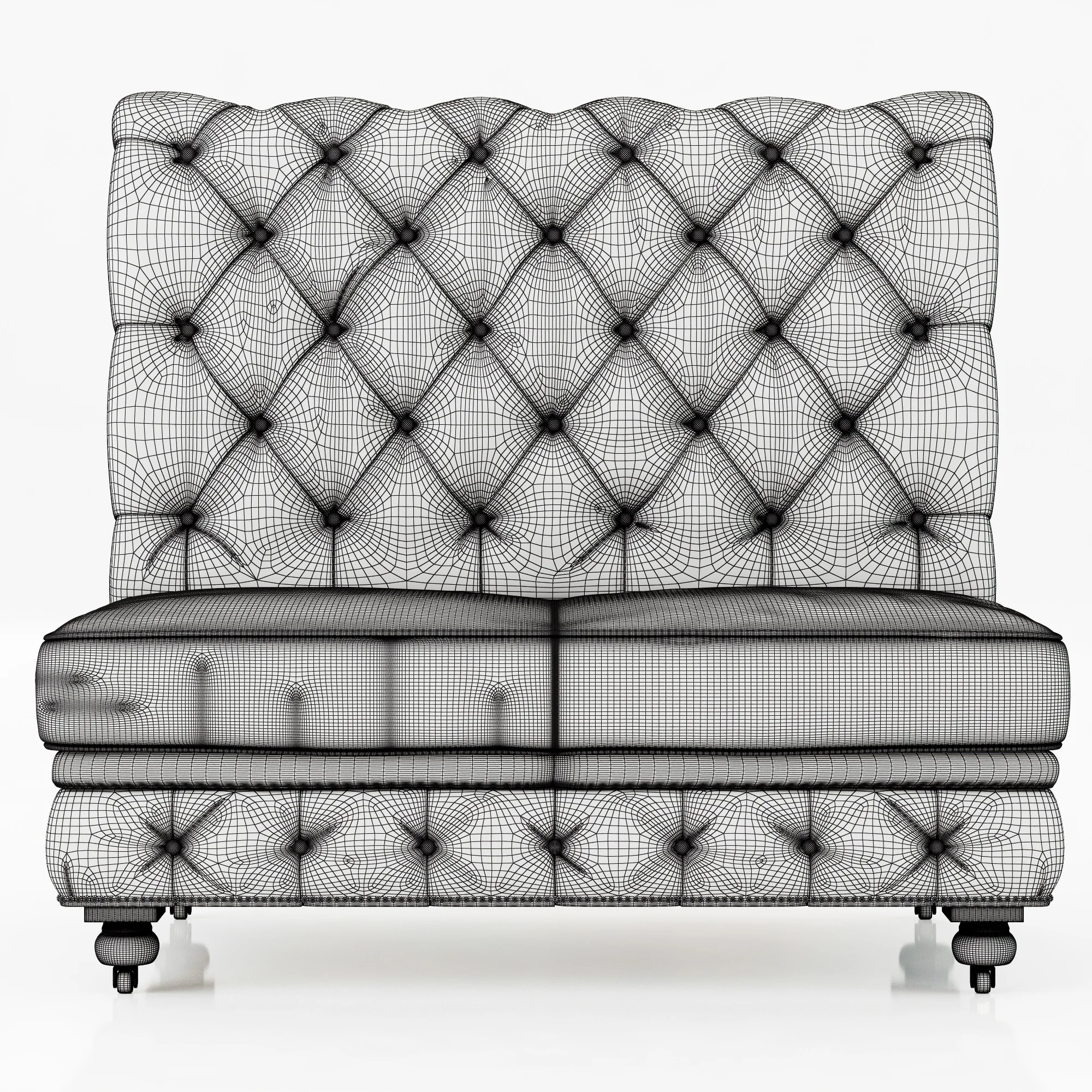 Restoration Hardware Kensington Leather Double Banquette — 3D model preview 11