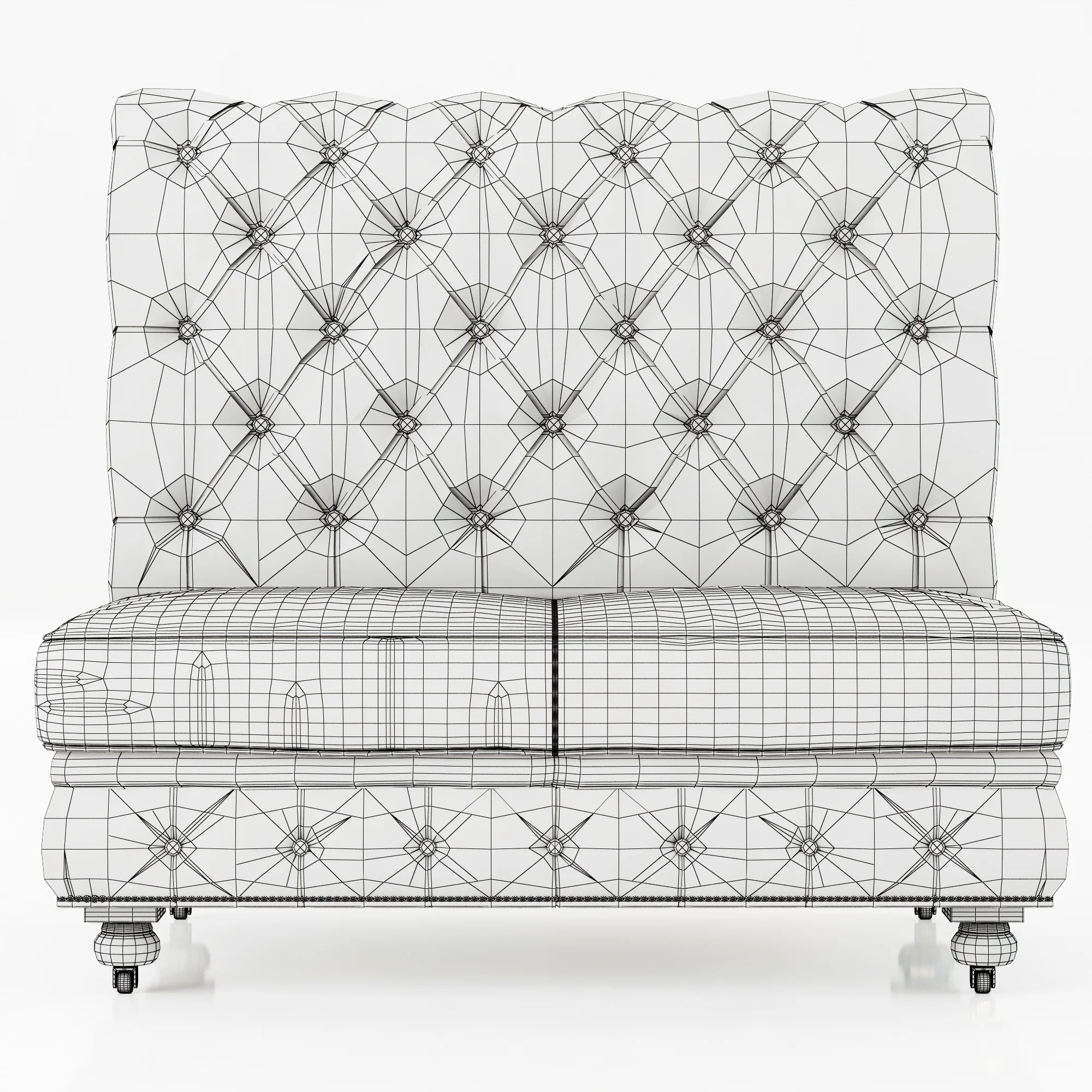 Restoration Hardware Kensington Leather Double Banquette — 3D model preview 12