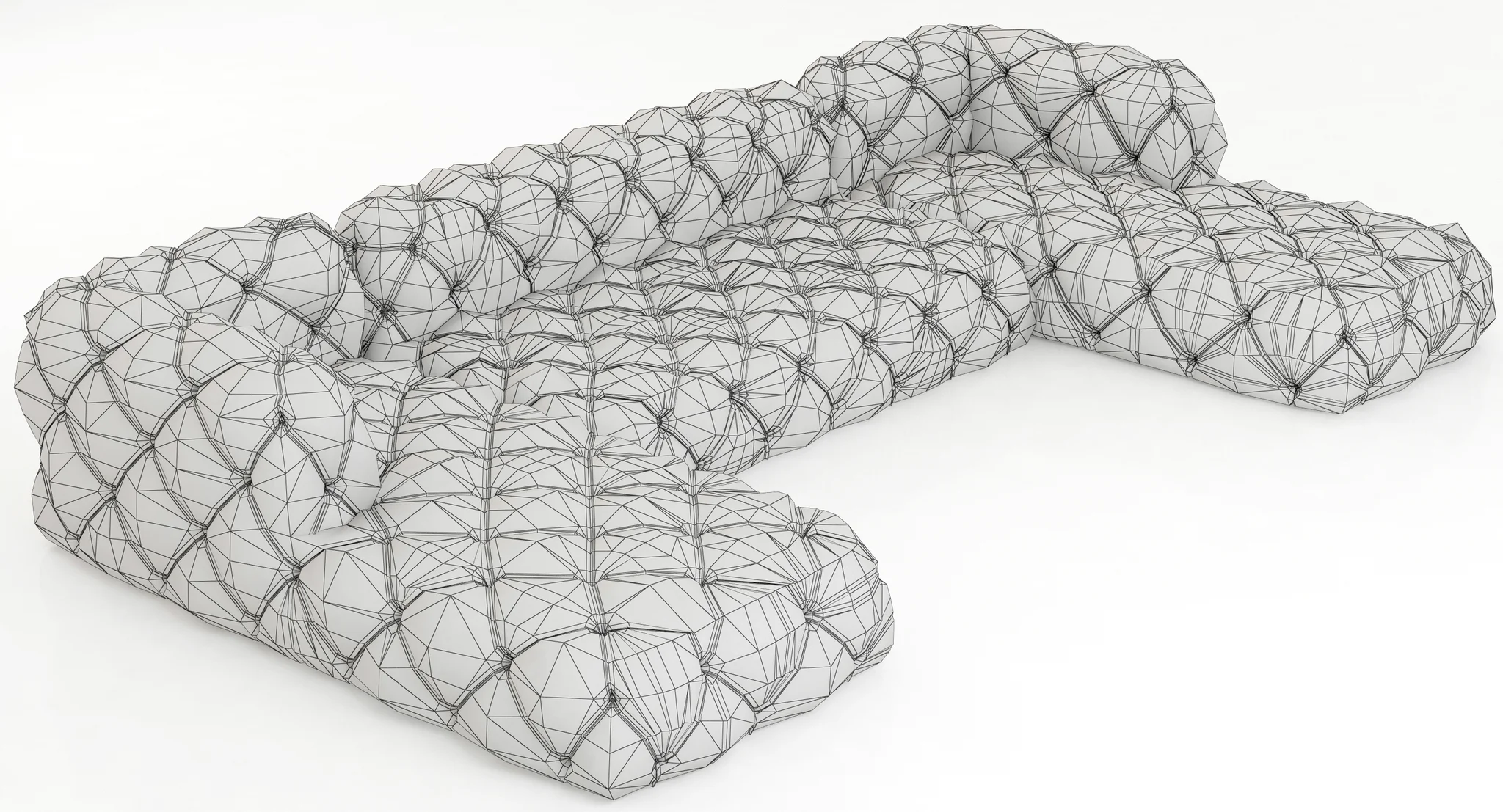 Restoration Hardware Soho Tufted Leather U Chaise Sectional — 3D model preview 9