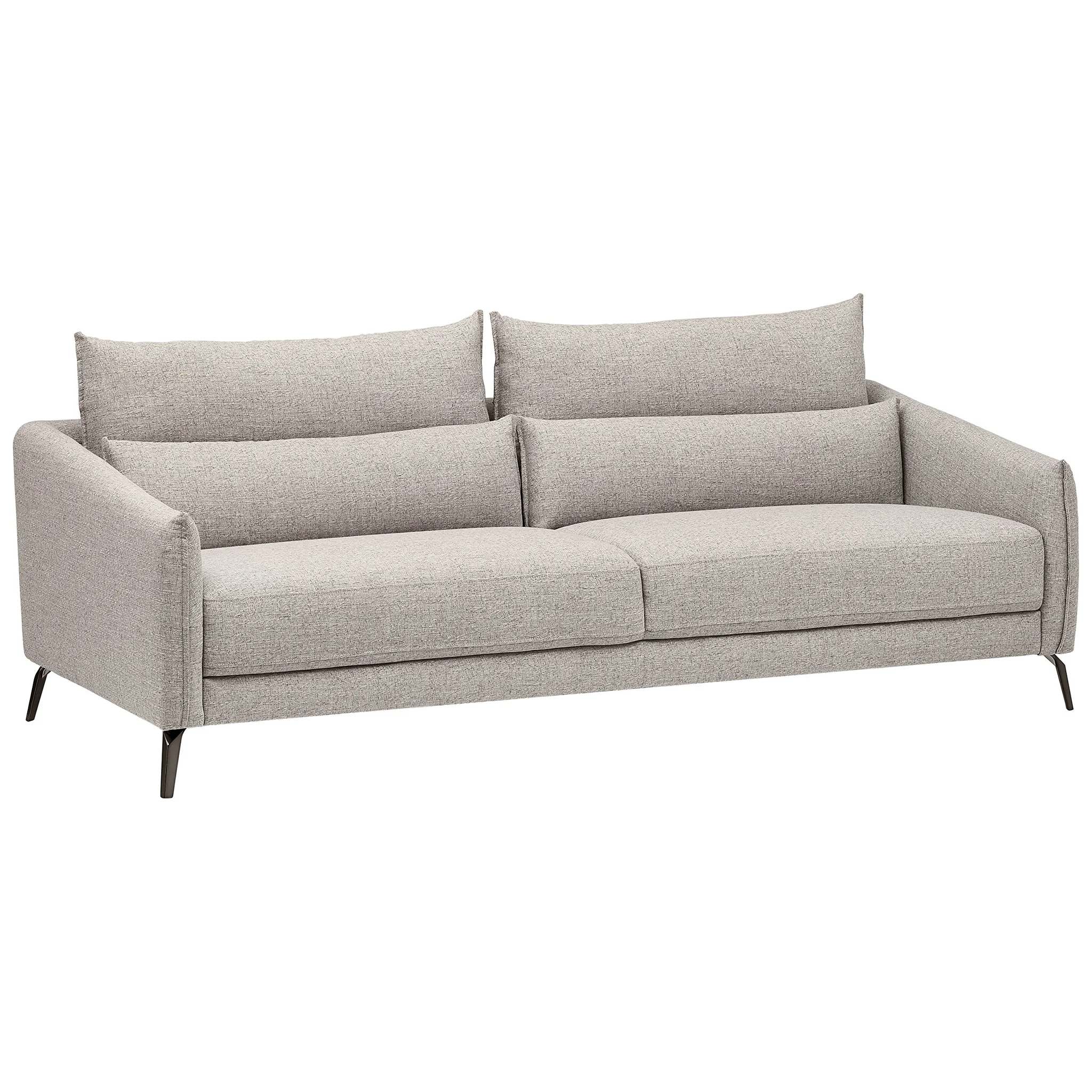 Mid-Century Modern Fabric Sofa with Metal Legs – Grey