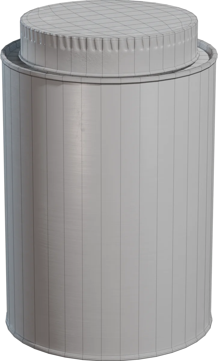 Industrial Cleaner Tin Can with Worn Red Paint, 3D model preview 1