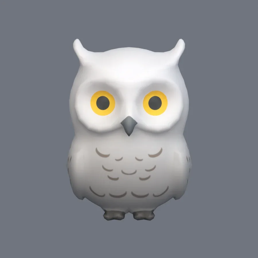 Stylized Animal Owl, 3D model preview 1