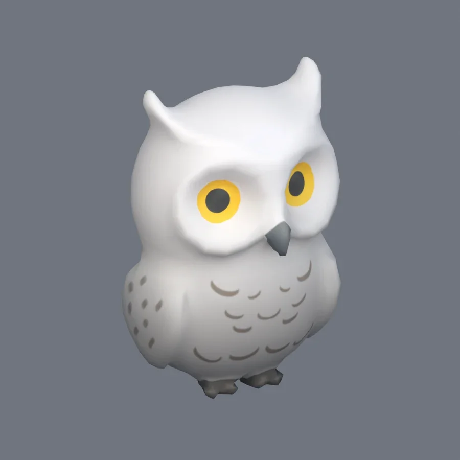 Stylized Animal Owl, 3D model preview 2