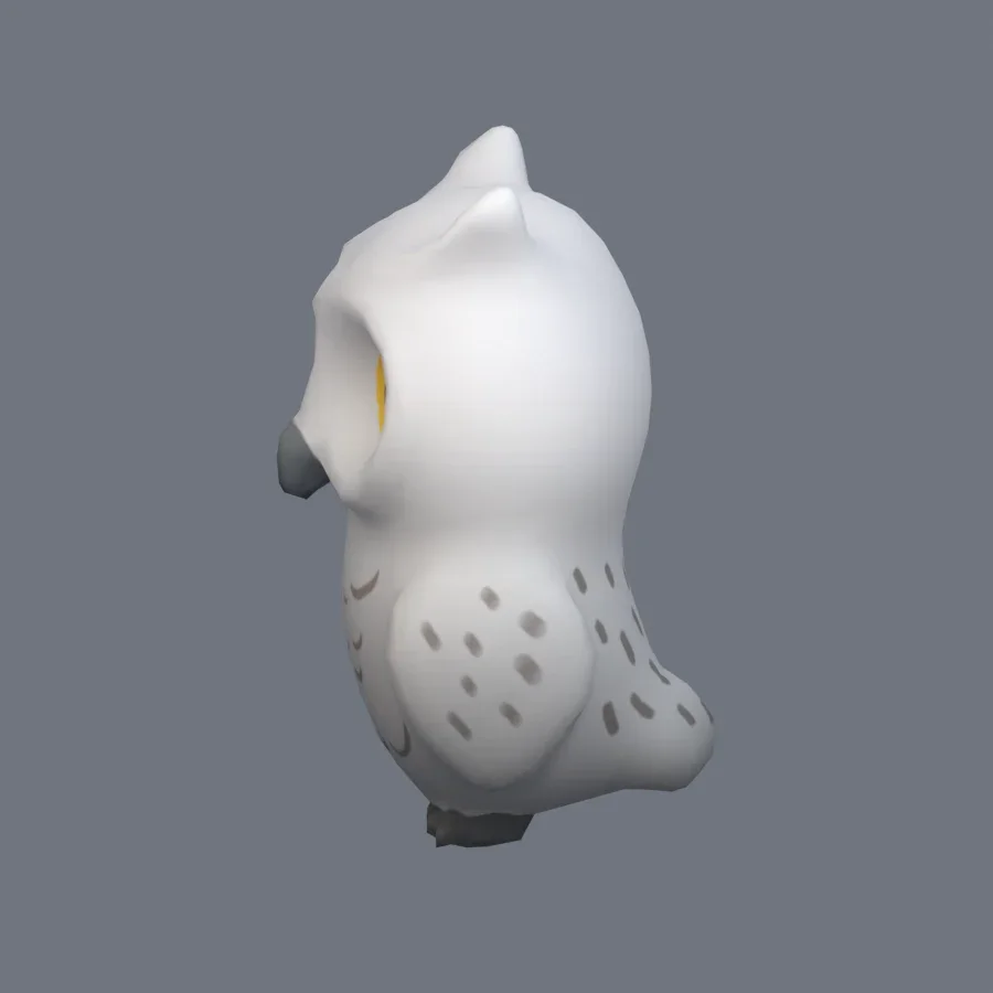 Stylized Animal Owl, 3D model preview 3