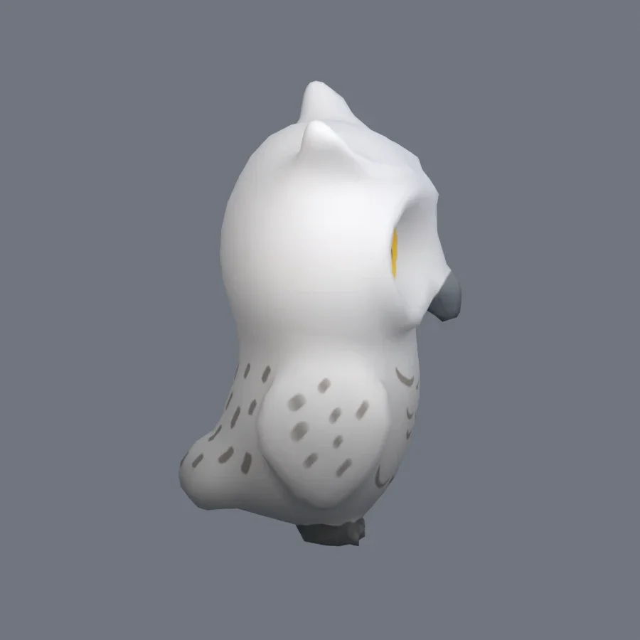 Stylized Animal Owl, 3D model preview 5