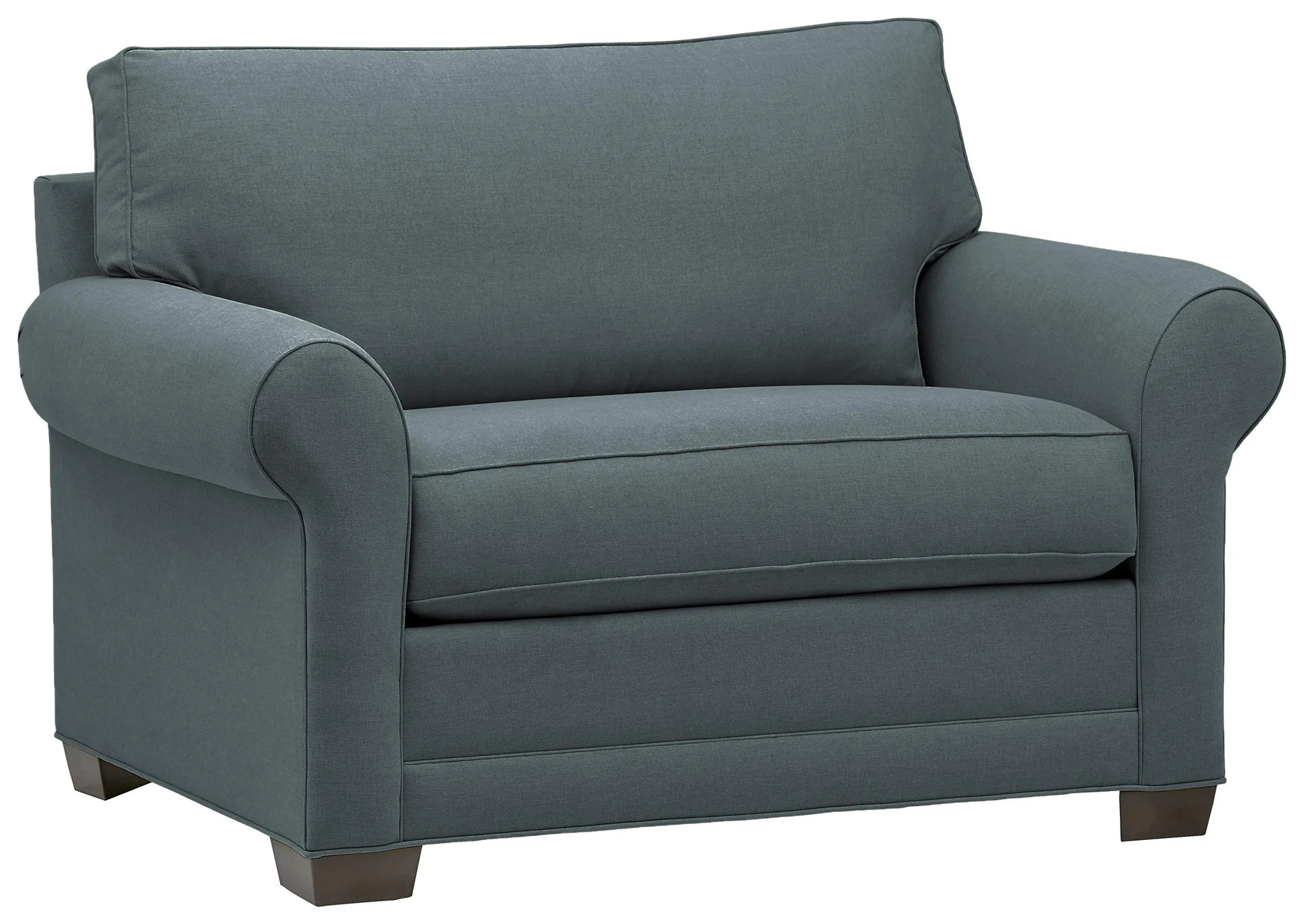 Oversized Upholstered Armchair with Rolled Arms – Teal Fabric