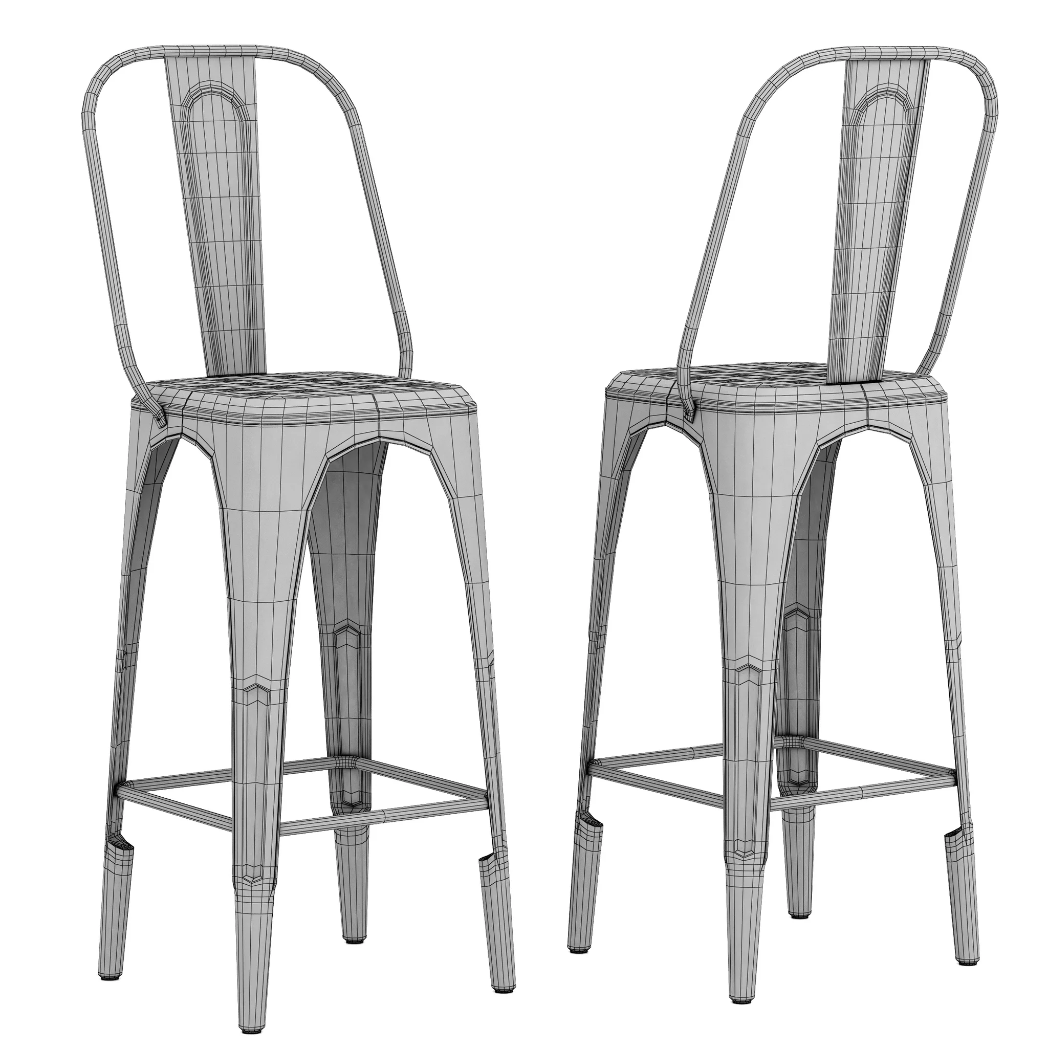 Restoration Hardware Remy Stool — 3D model preview 8