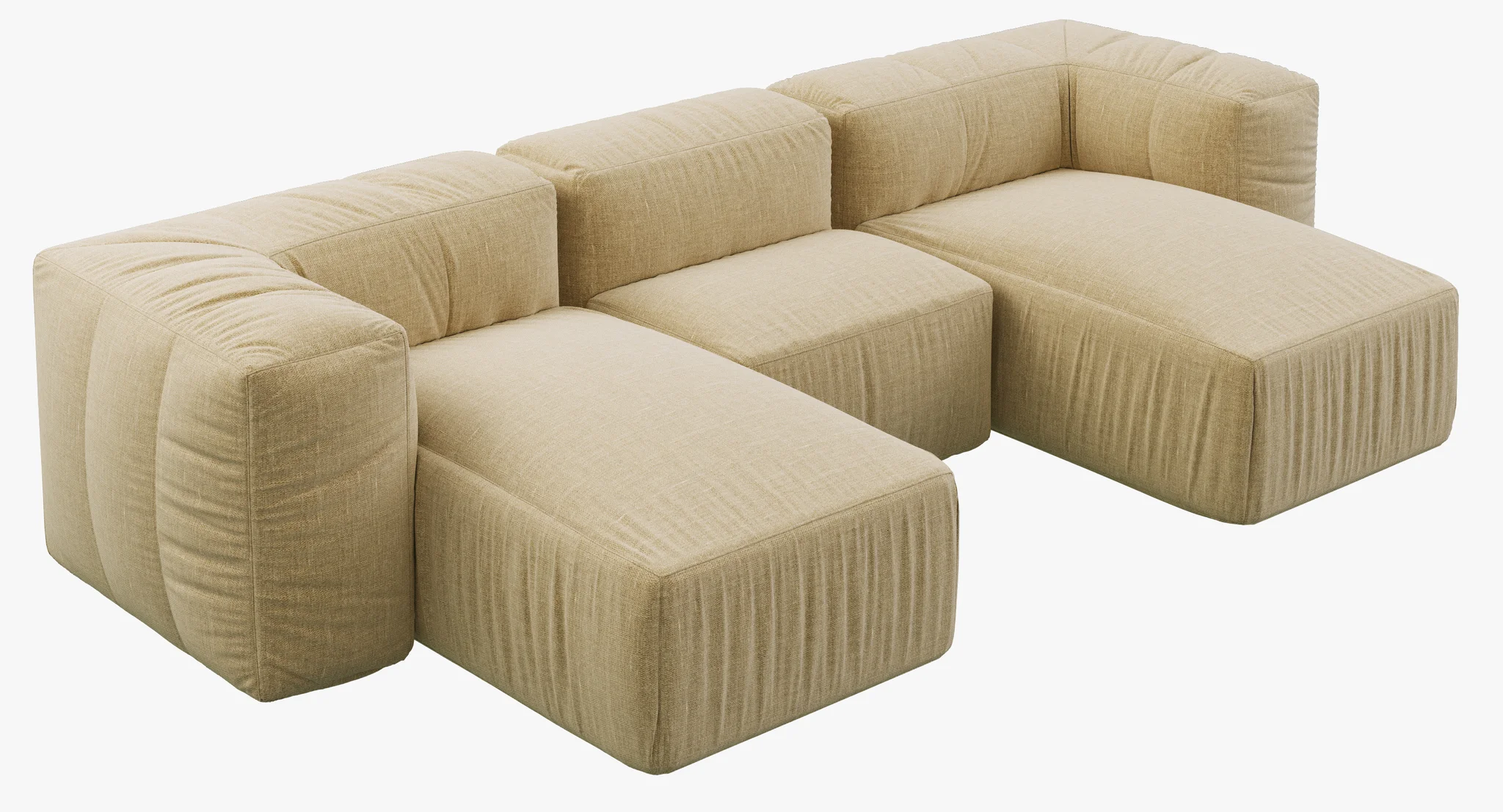 Restoration Hardware Preconfigured Fulham Upholstered U Chaise Sectional — 3D model preview 1