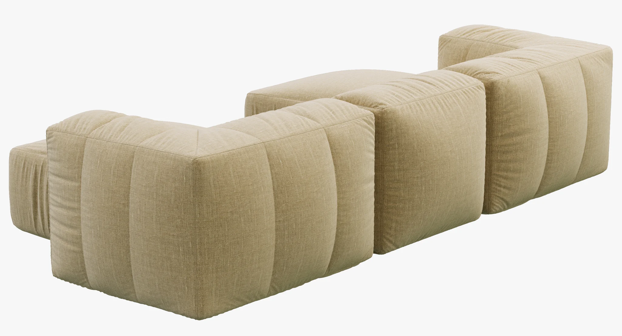 Restoration Hardware Preconfigured Fulham Upholstered U Chaise Sectional — 3D model preview 4