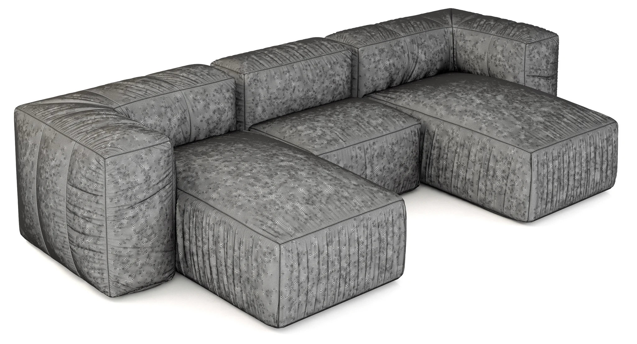 Restoration Hardware Preconfigured Fulham Upholstered U Chaise Sectional — 3D model preview 7
