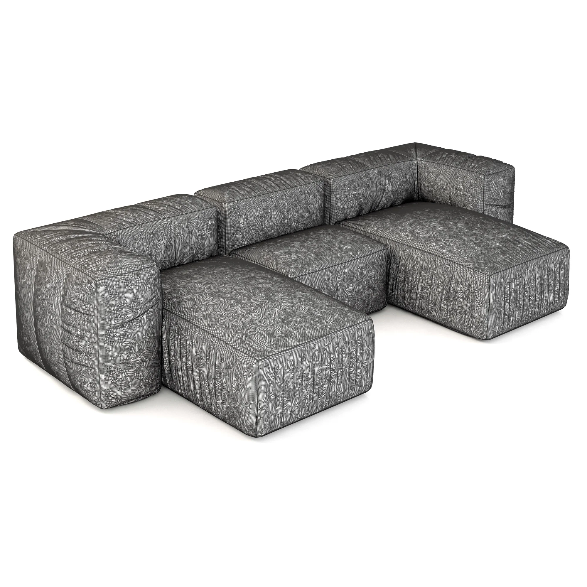 Restoration Hardware Preconfigured Fulham Upholstered U Chaise Sectional — 3D model preview 8