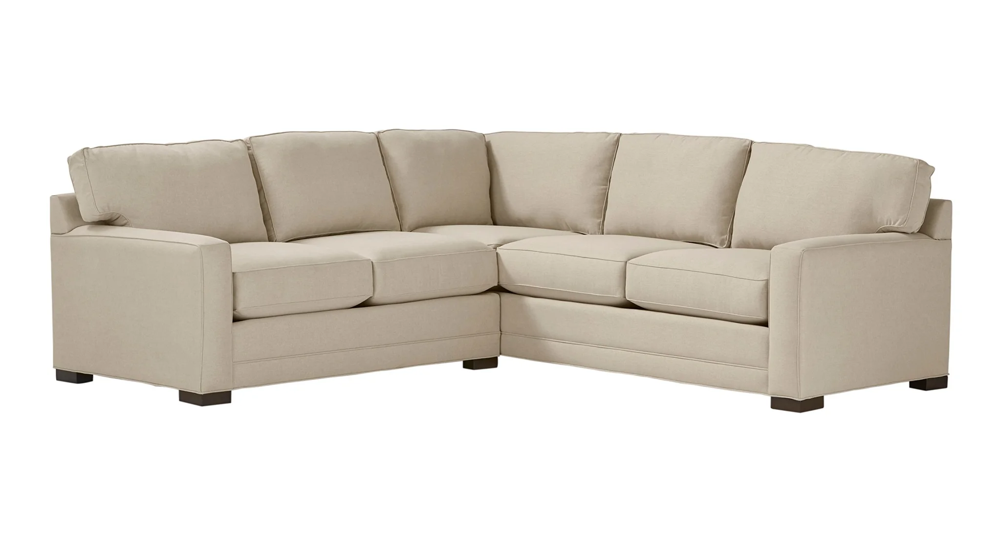 Modern Beige L-Shaped Sectional Sofa with Track Arms