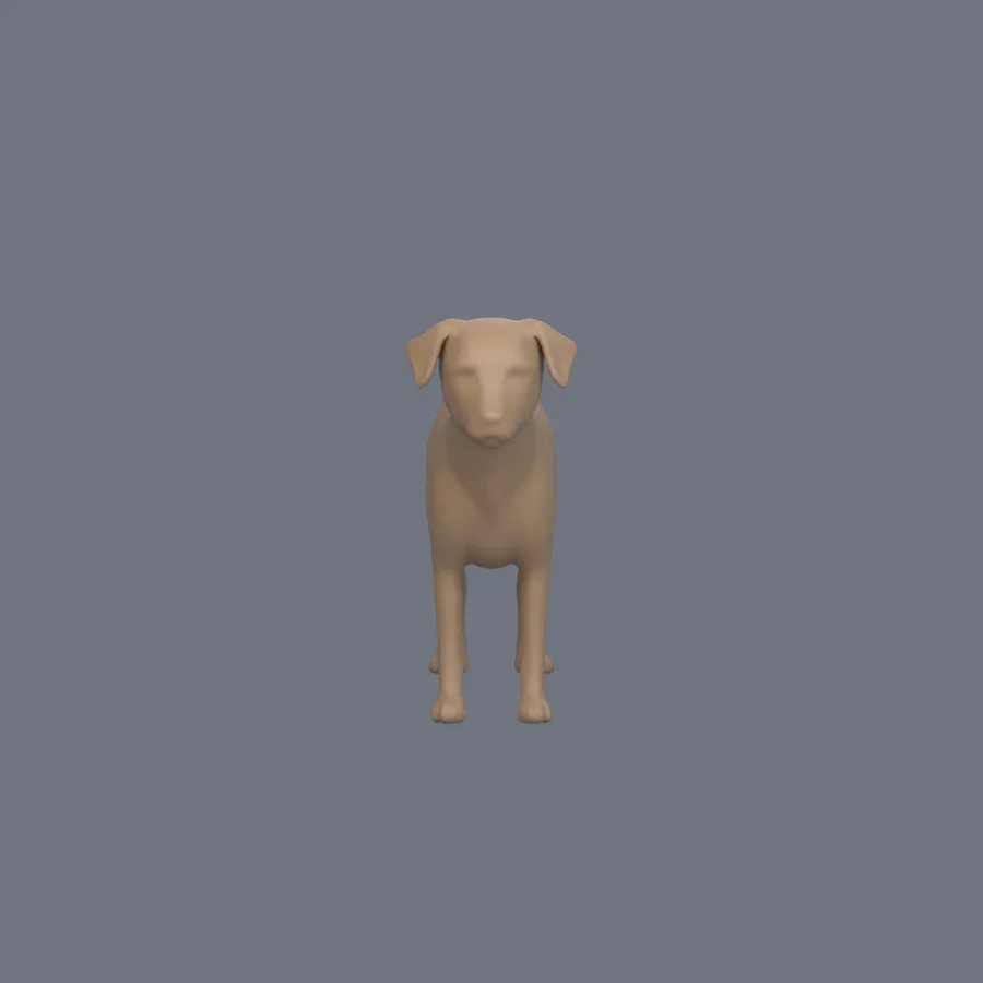 Dog Basemesh 03, 3D model preview 1