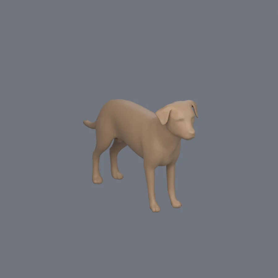 Dog Basemesh 03, 3D model preview 2