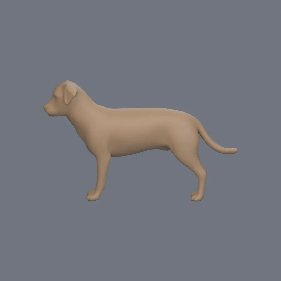 Dog Basemesh 03, 3D model preview 3