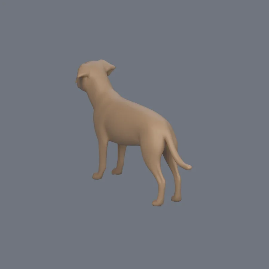 Dog Basemesh 03, 3D model preview 6