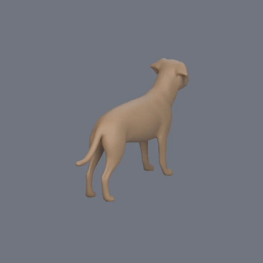 Dog Basemesh 03, 3D model preview 7
